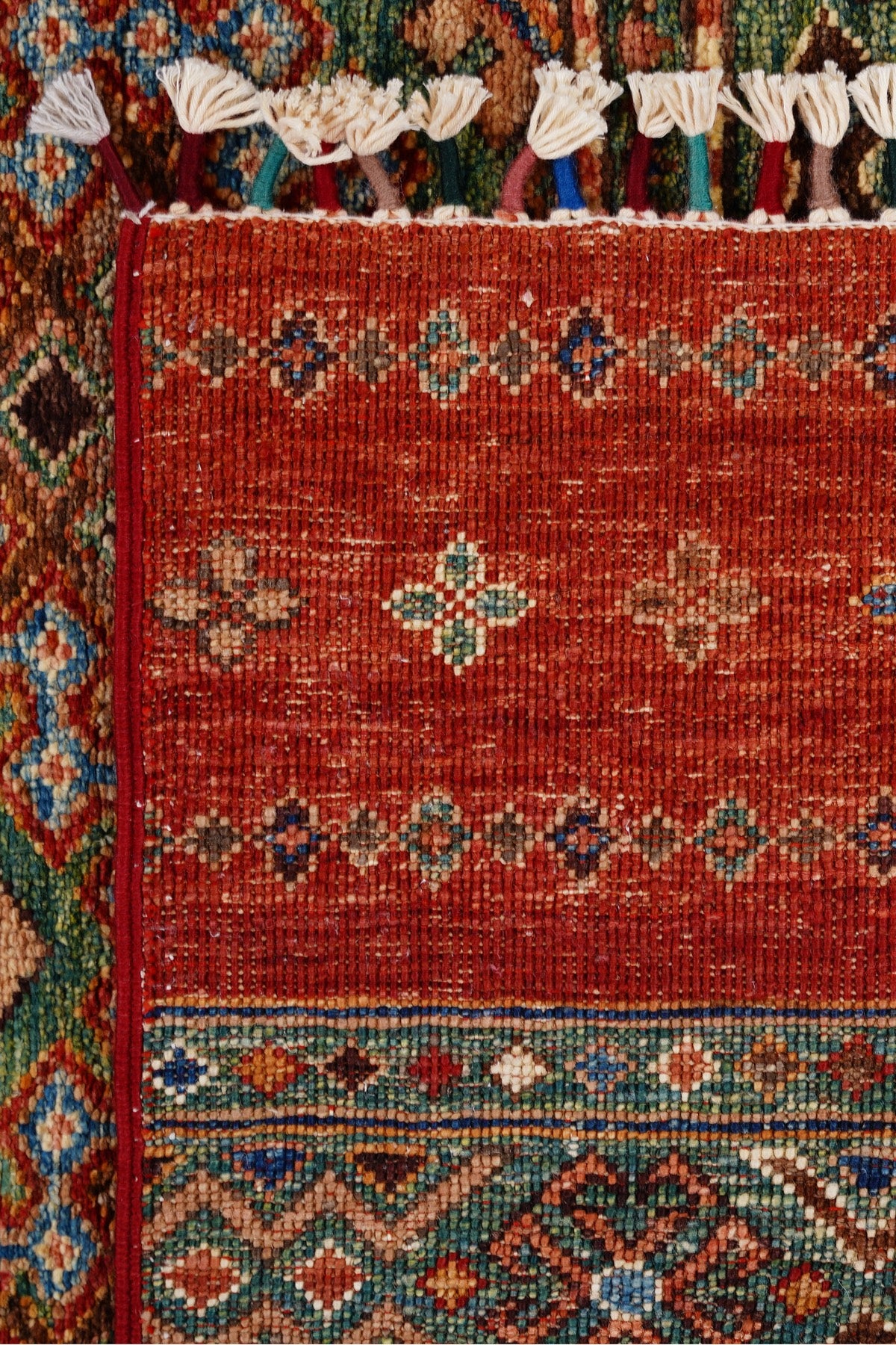 Afgan Orjin El Dokuma Yün Halı 85x294 — detay 3