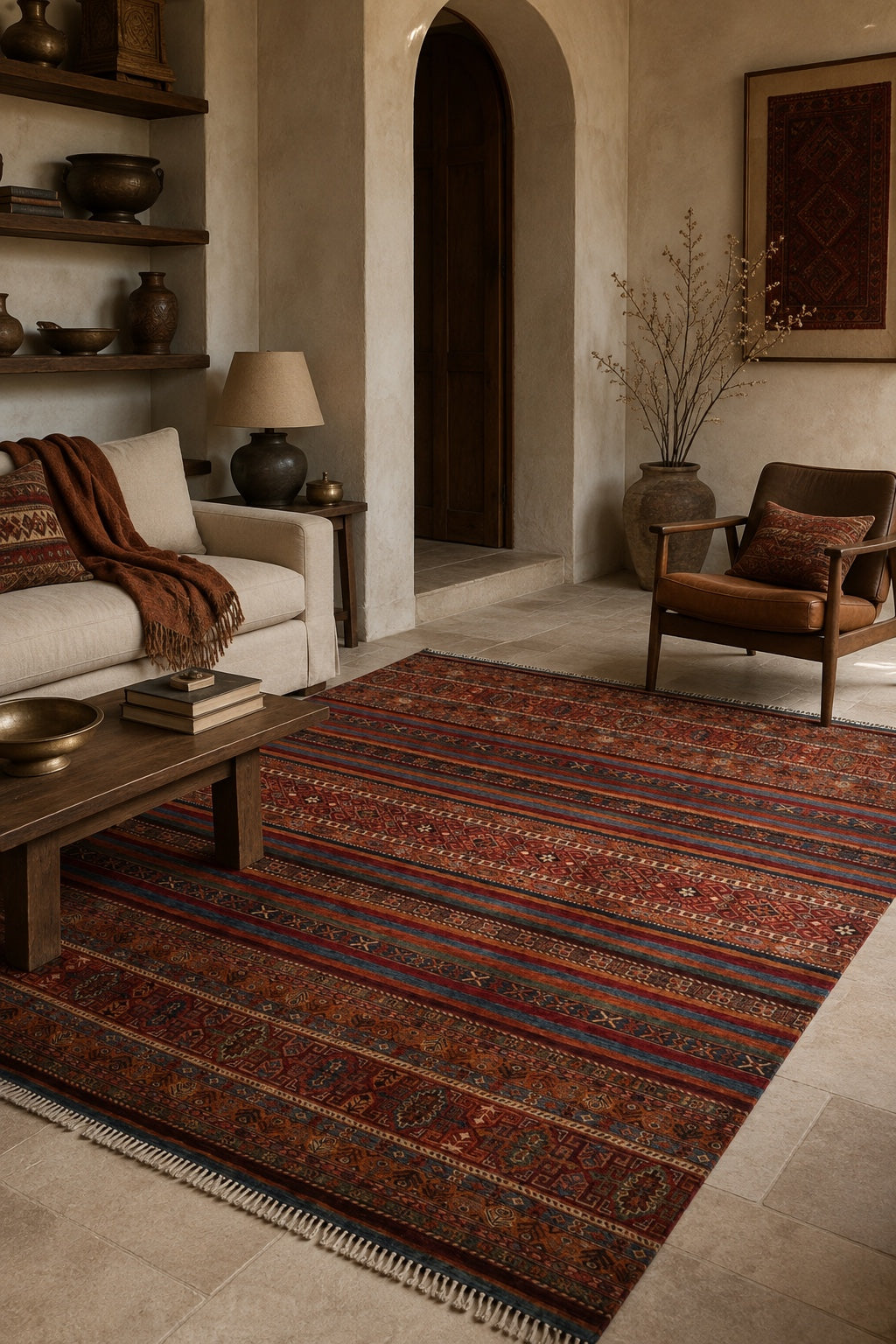 SHB Afgan Orjin El Dokuma Yün Halı 204x298 - Afgan el dokuma hali mockup