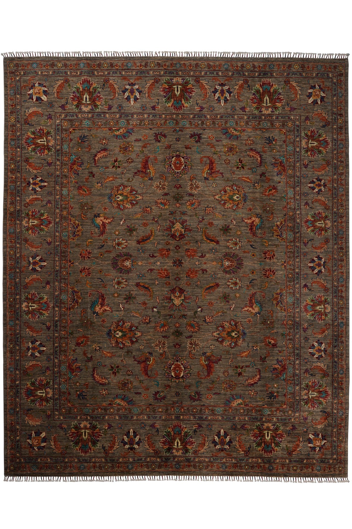 Afgan Orjin El Dokuma Yün Halı 249x302 — üstten görünüm