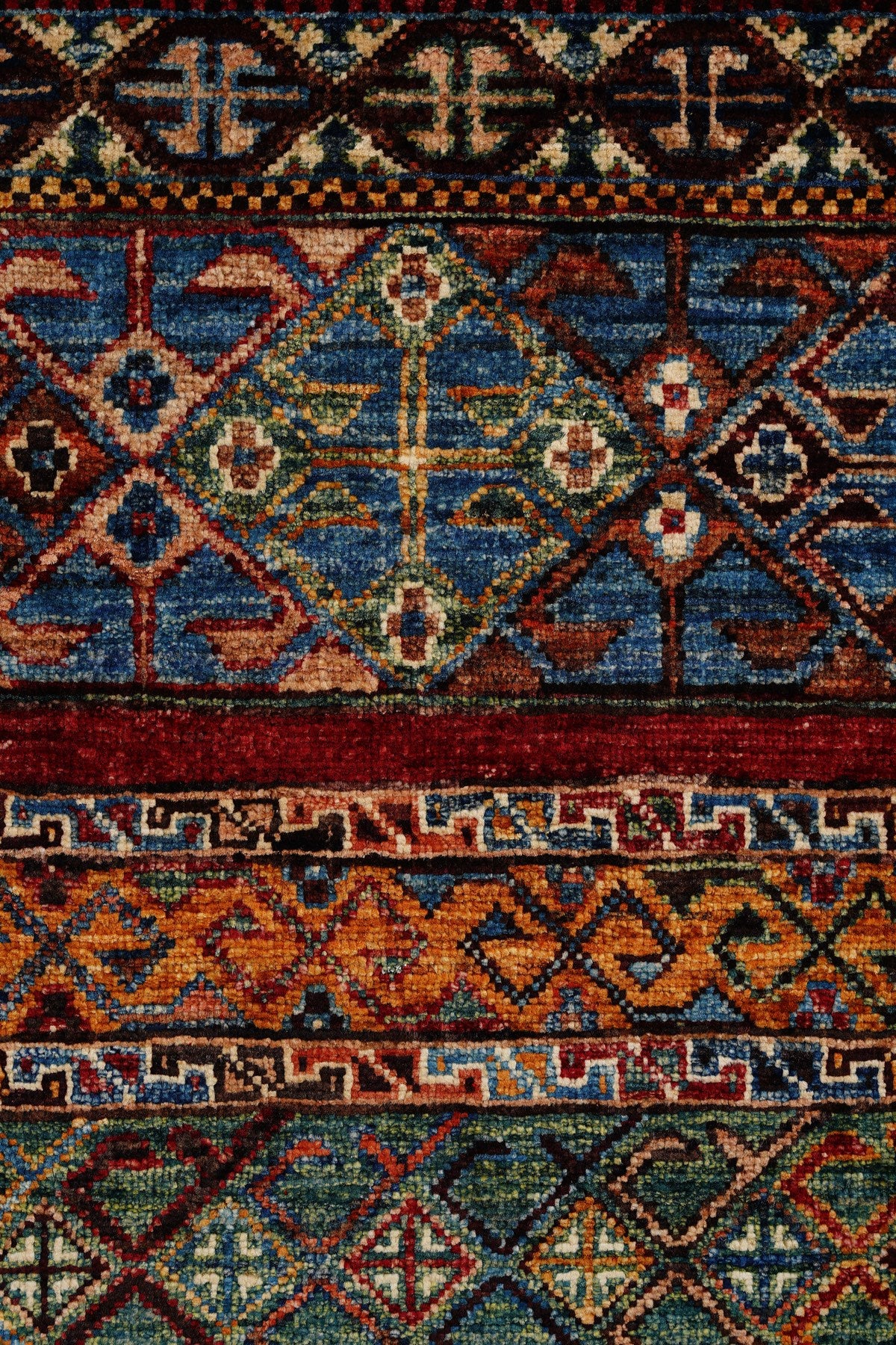Afgan Orjin El Dokuma Yün Halı 81x302 — detay 1