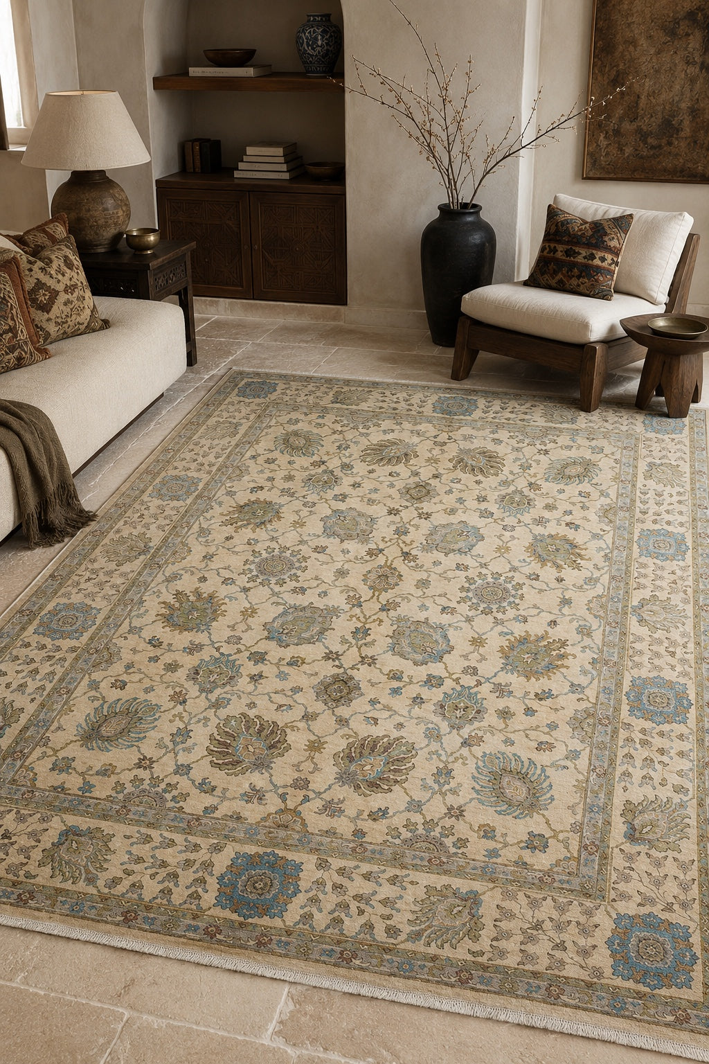 SHB Afgan Orjin El Dokuma Yün Halı 246x305 - Afgan el dokuma hali mockup