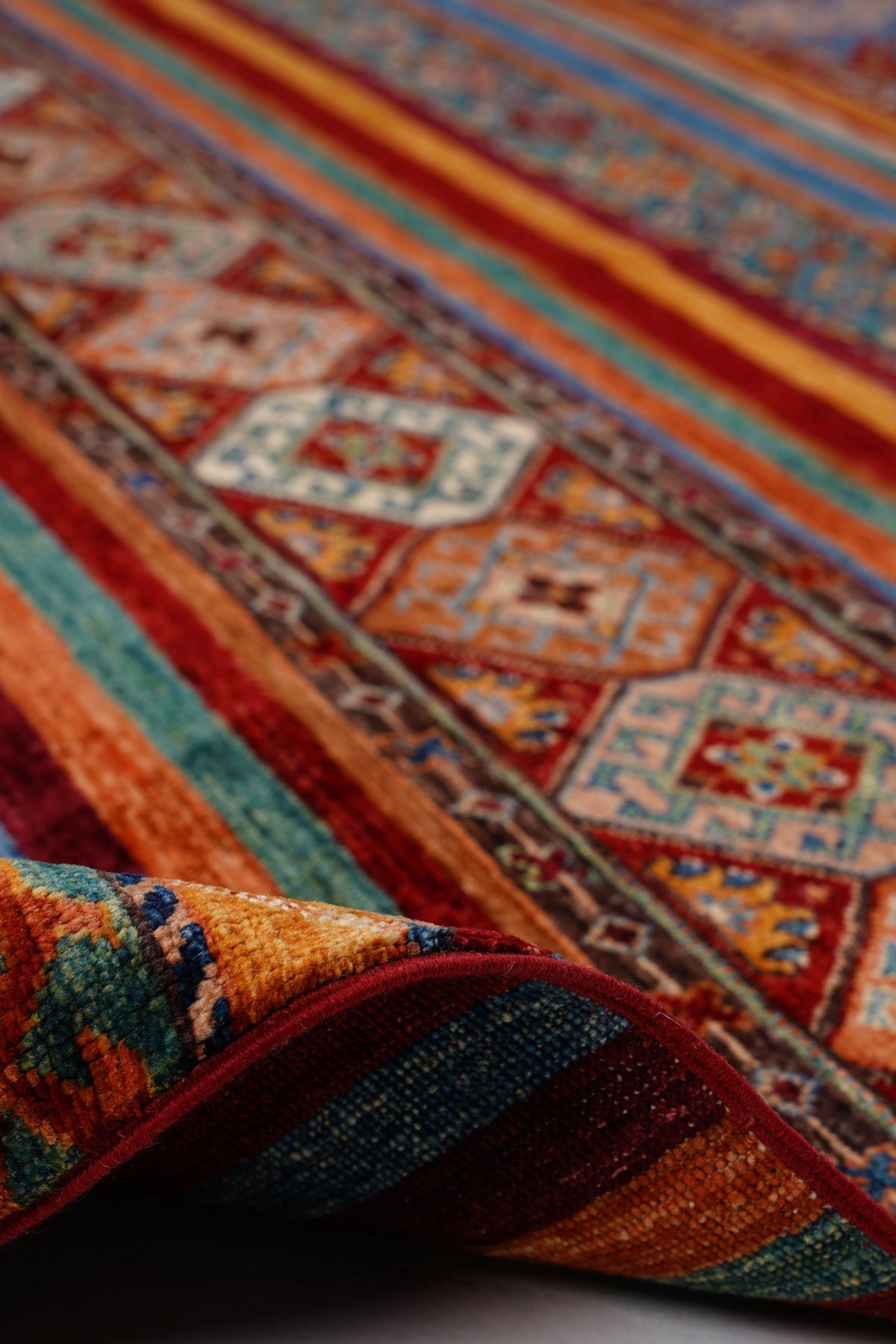 Afgan Orjin El Dokuma Yün Halı 276x373 — detay 2
