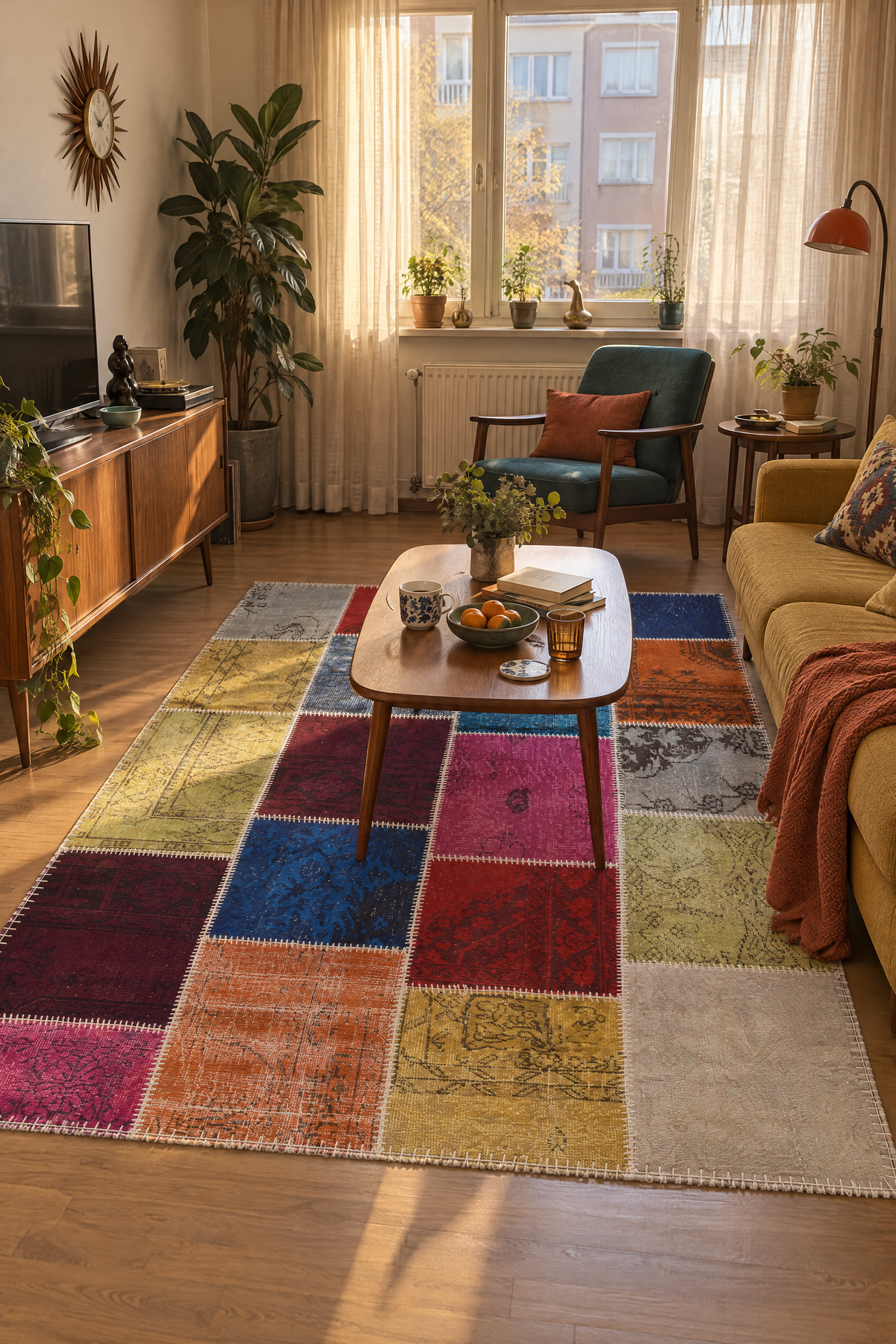 Naar Halı Patchwork El Yapımı Dekoratif Halı 160x233