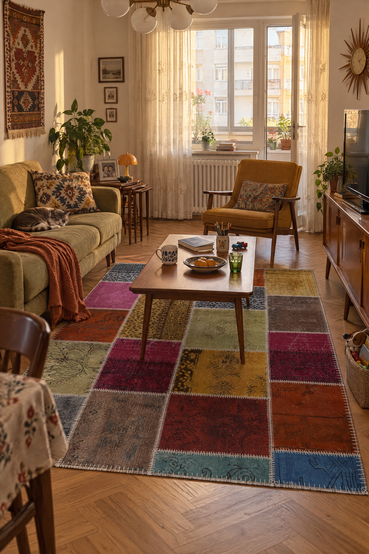 Naar Halı Patchwork El Yapımı Dekoratif Halı 158x220
