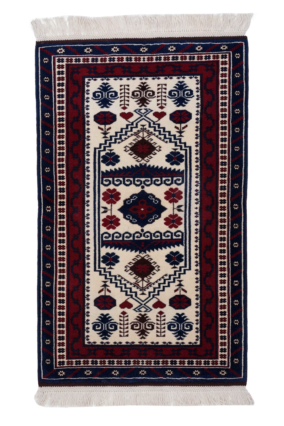 Yağcıbedir 64005 El Dokuma Yün Halı 81x133 - Kırmızı — üstten görünüm