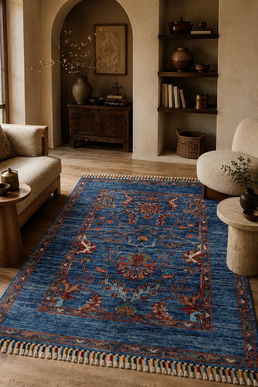 RHMN Afgan Orjin El Dokuma Yün Halı 86x121 - Afgan el dokuma hali mockup