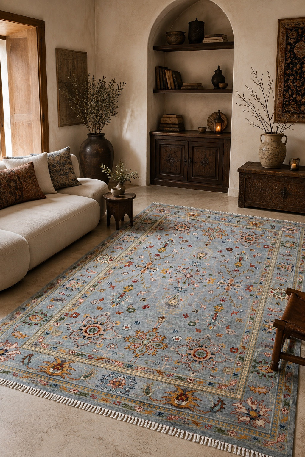 RHMN Afgan Orjin El Dokuma Yün Halı 169x238 - Afgan el dokuma hali mockup
