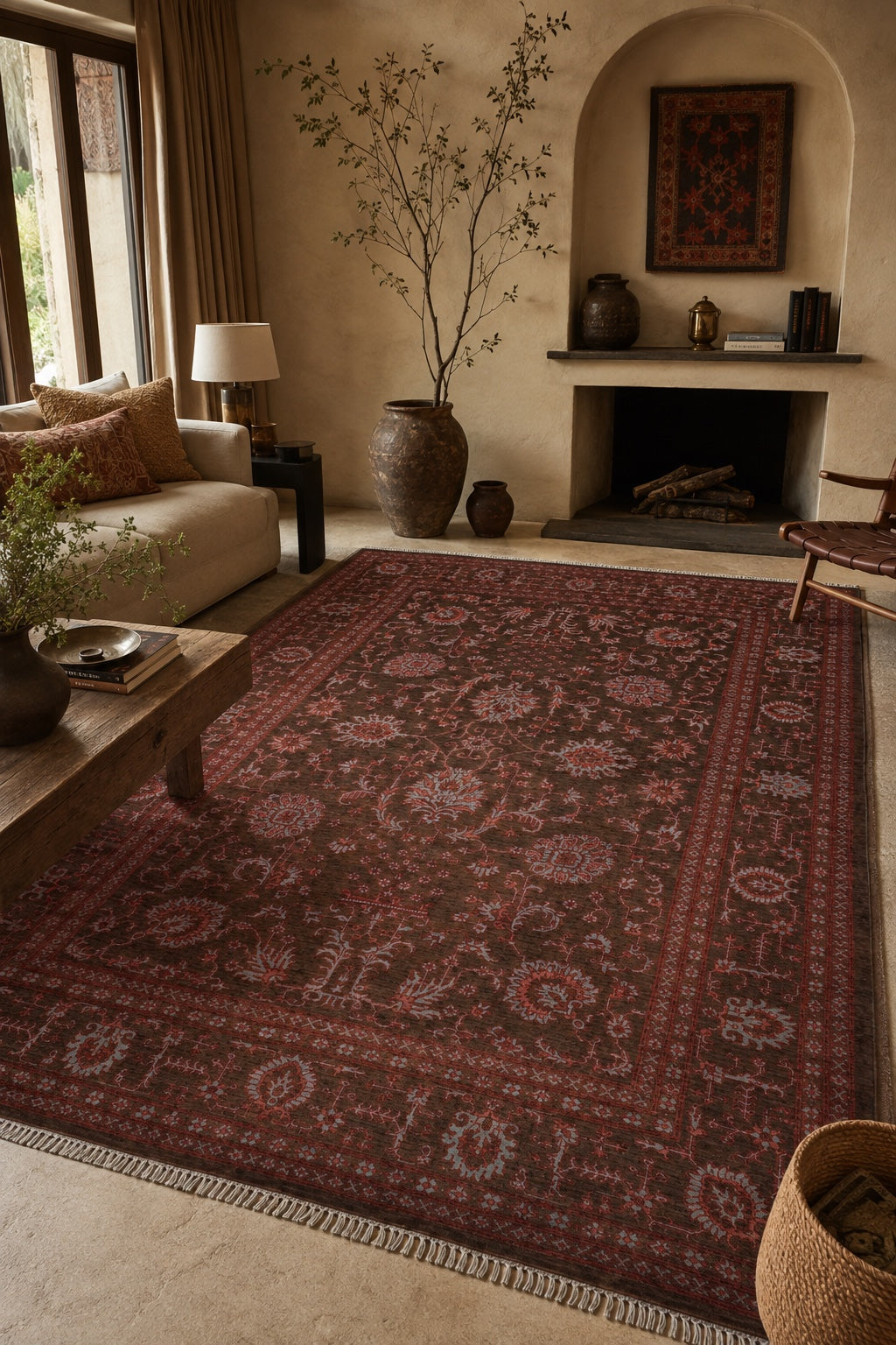 RHMN Afgan Orjin El Dokuma Yün Halı 208x306 - Afgan el dokuma hali mockup