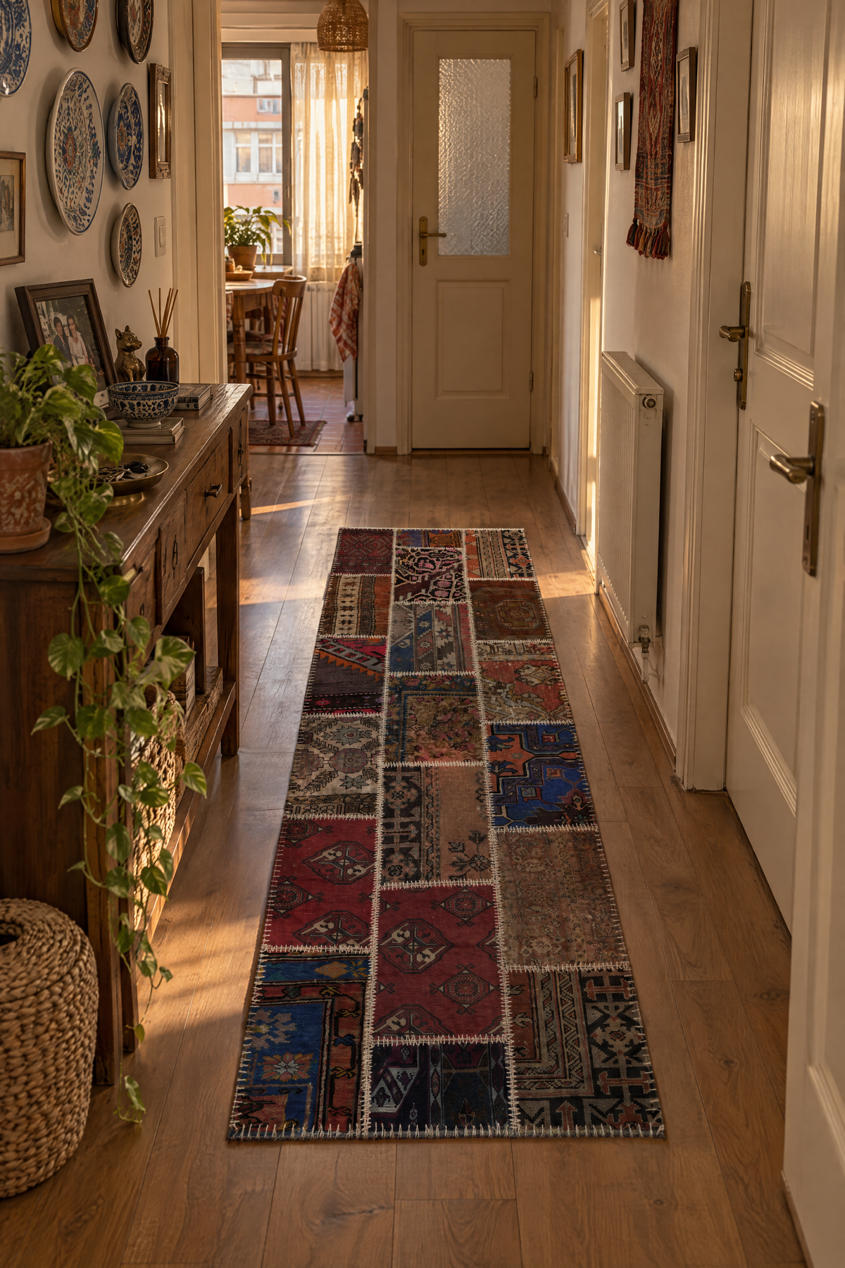 Naar Halı Patchwork El Yapımı Dekoratif Halı 90x295