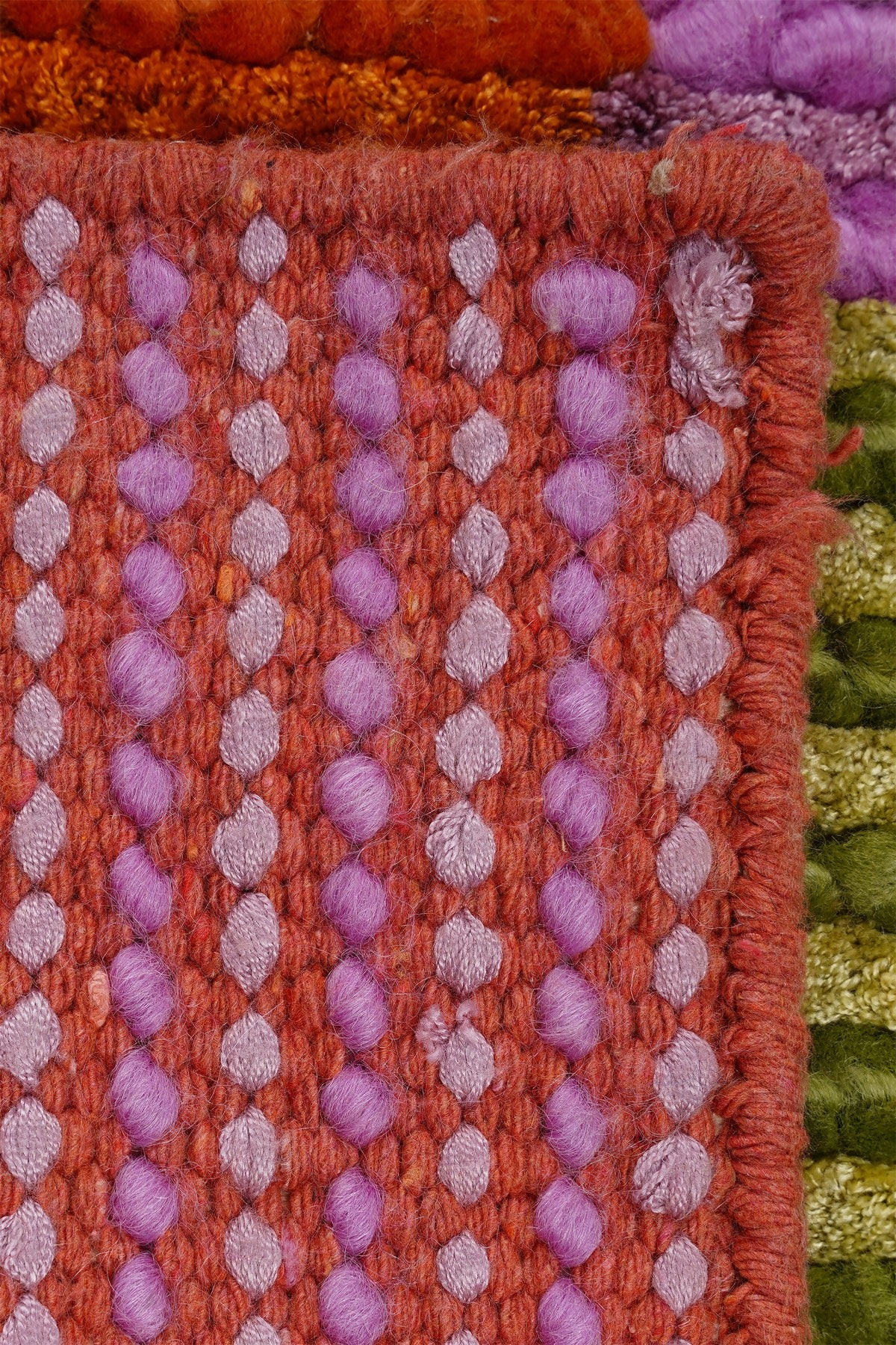 Nepal 3649 El Dokuma Kalın Yün Kilim — detay 3