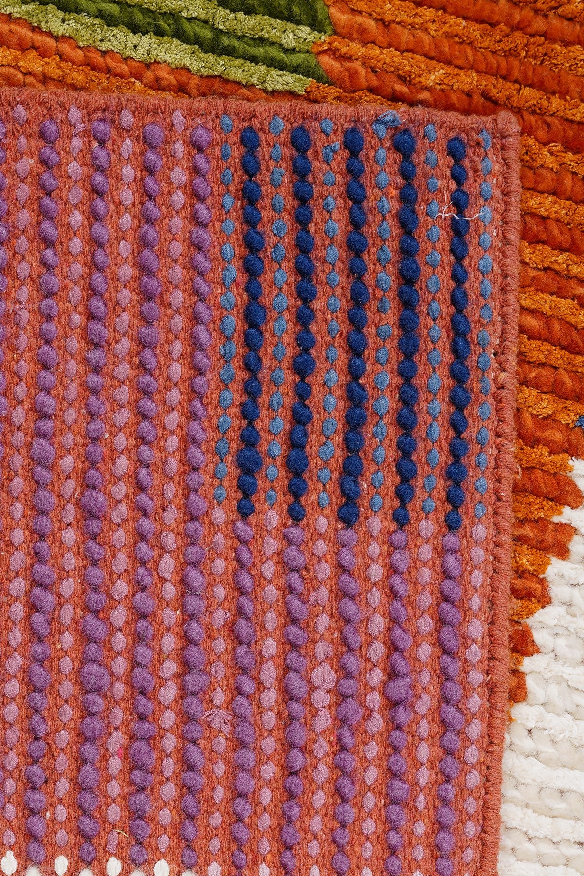 Nepal 3586 El Dokuma Kalın Yün Kilim — detay 1