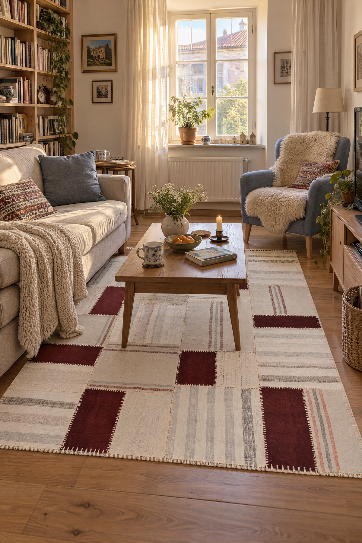 Naar Halı Patchwork El Yapımı Dekoratif Halı 150x200