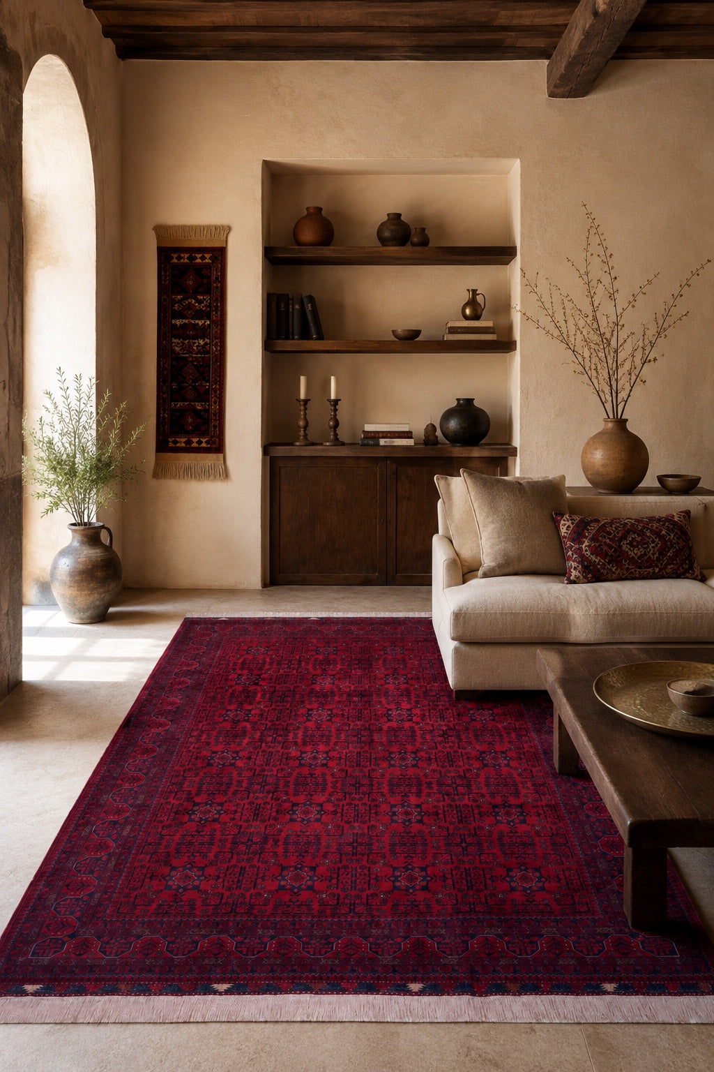 Afgan Bilcik El Dokuma Yün Halı 172x238 - Afgan el dokuma hali mockup