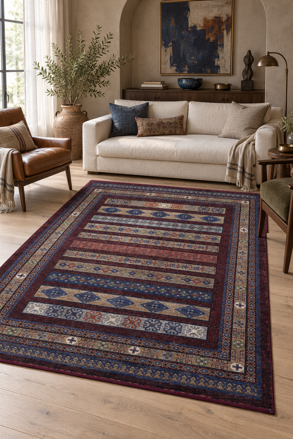 Naar Gloria 5172A Bambu Halı - Bordo