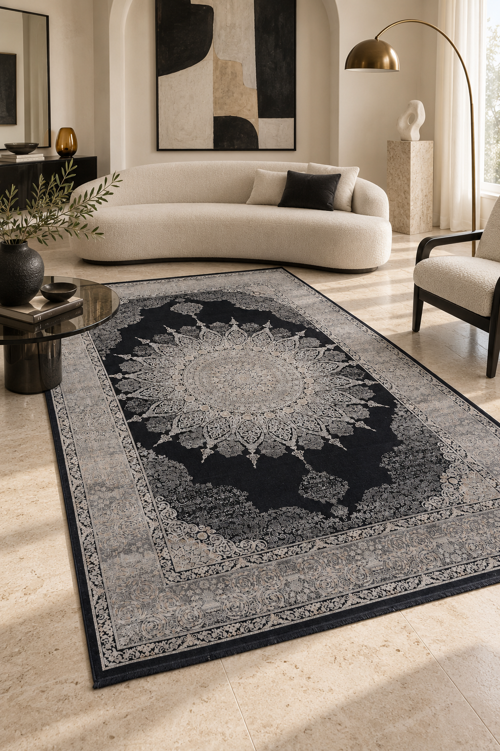 Naar Gloria 6460F Bambu Halı - Siyah
