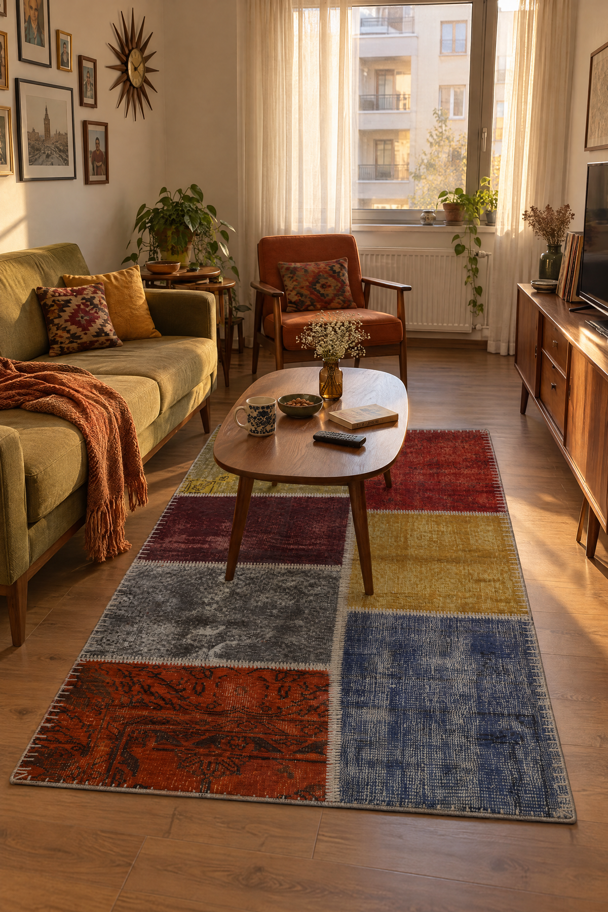 Naar Halı Patchwork El Yapımı Dekoratif Halı 90x170