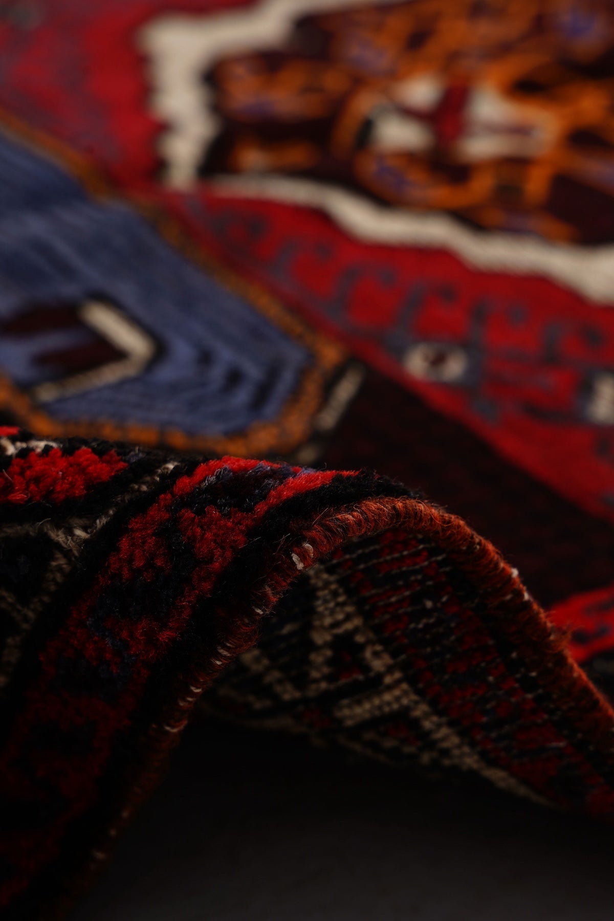 Afgan Berceste El Dokuma Yün Halı — detay 3