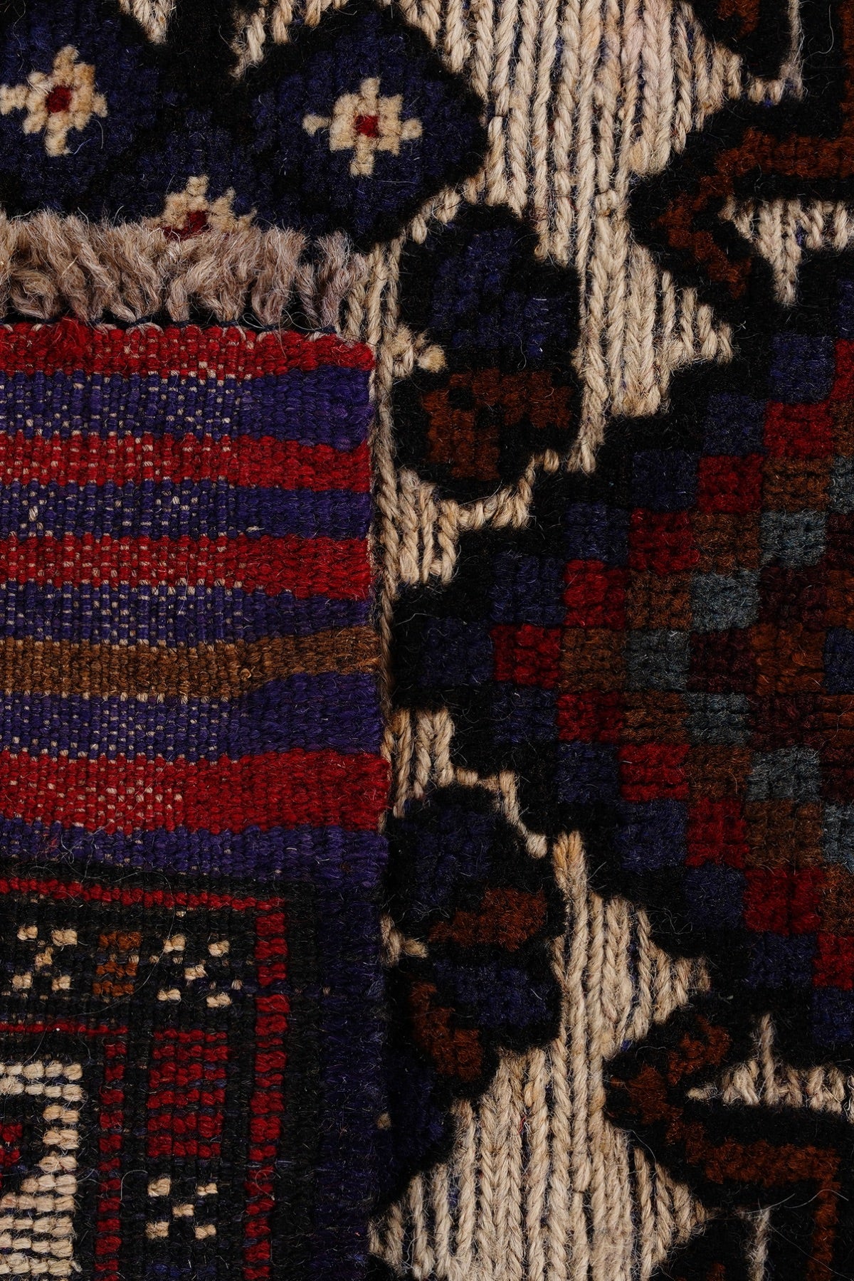 Afgan Berceste El Dokuma Yün Halı — detay 4