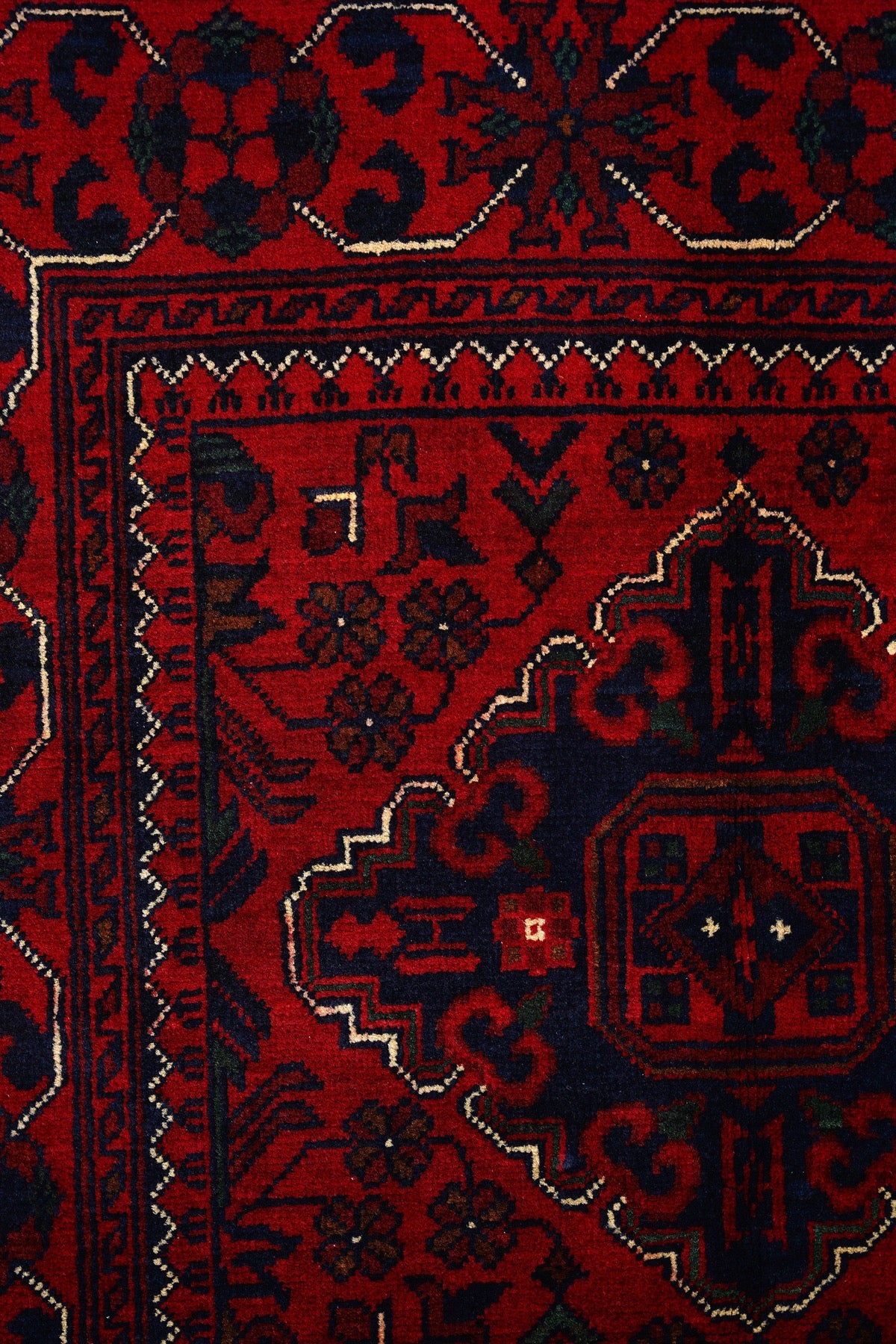 Afgan Khamyab El Dokuma Yün Halı — detay 1