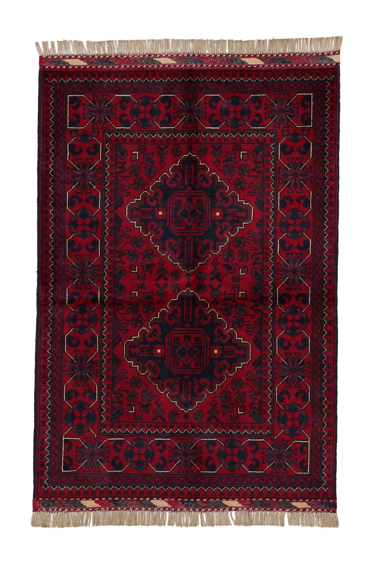 Afgan Khamyab El Dokuma Yün Halı — üstten görünüm