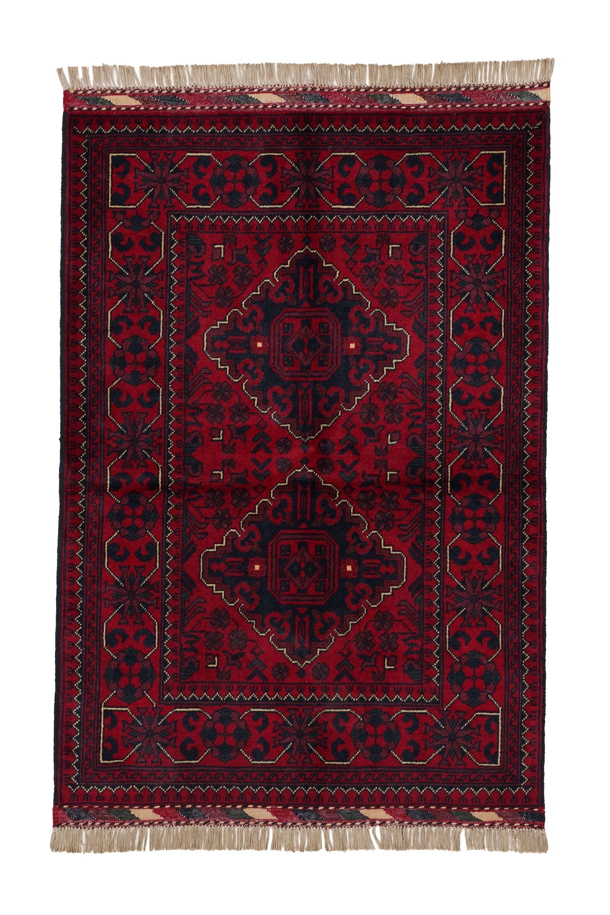 Afgan Khamyab El Dokuma Yün Halı — üstten görünüm
