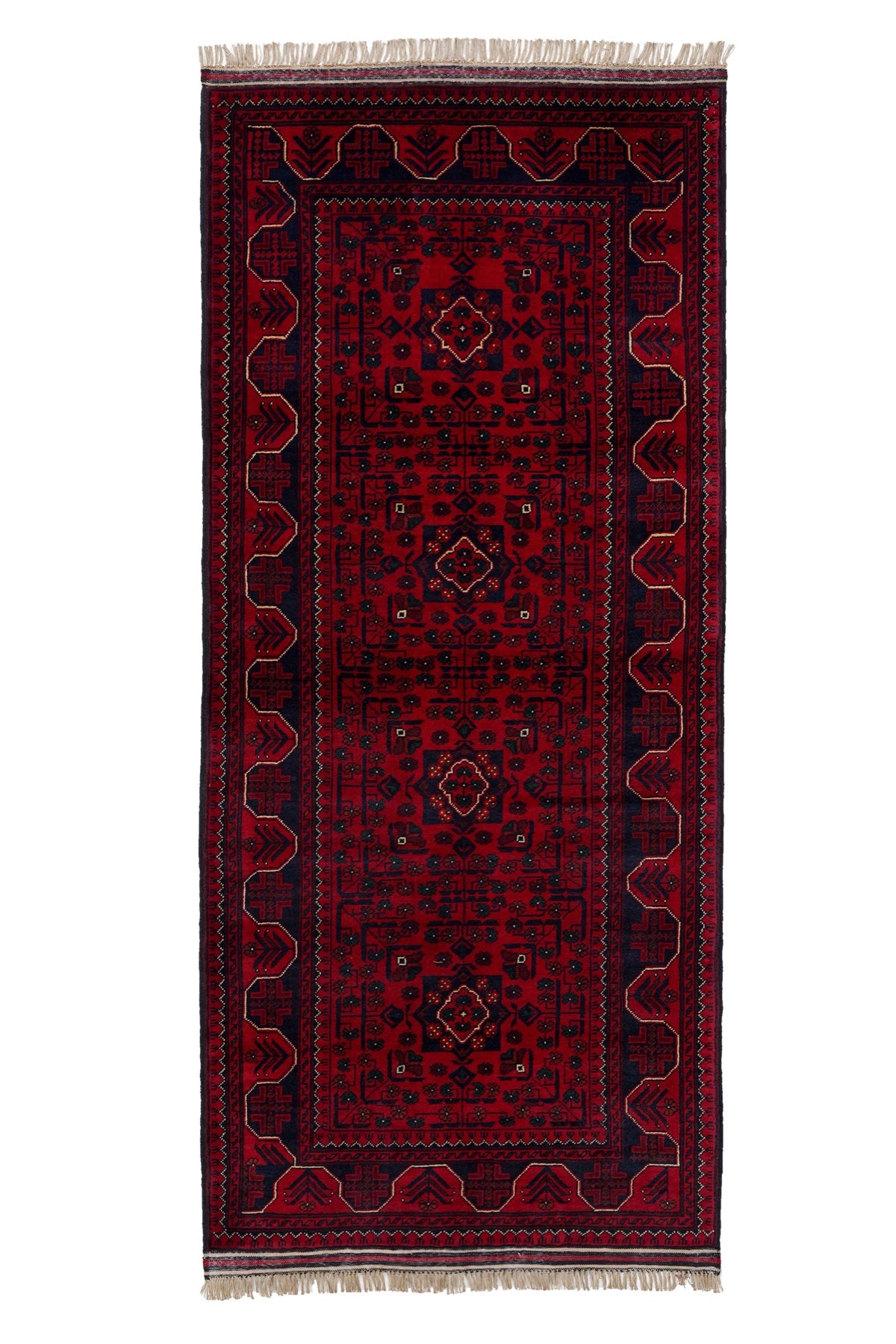 Afgan Khamyab El Dokuma Yün Halı — üstten görünüm