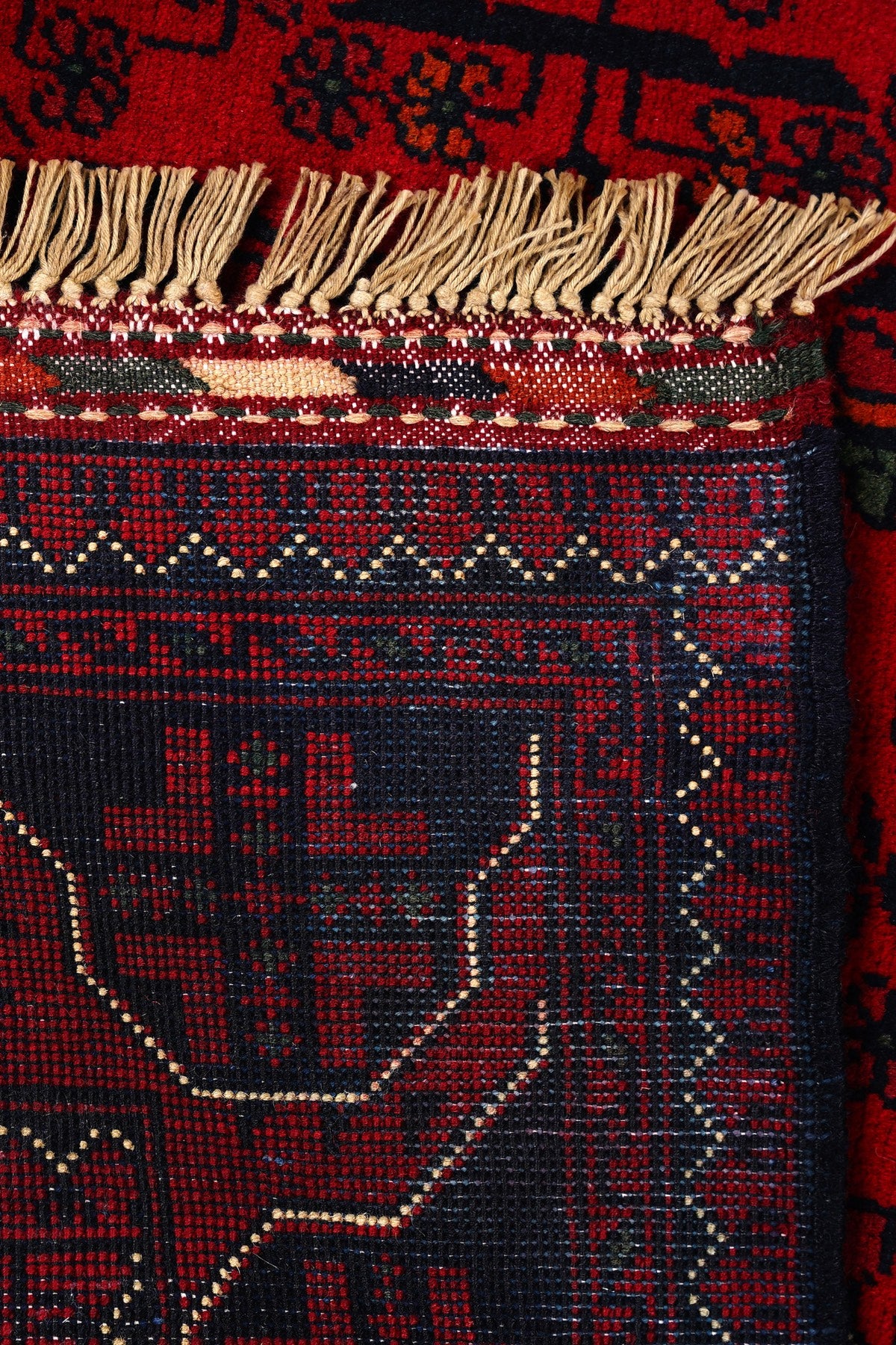 Afgan Khamyab El Dokuma Yün Halı — detay 4