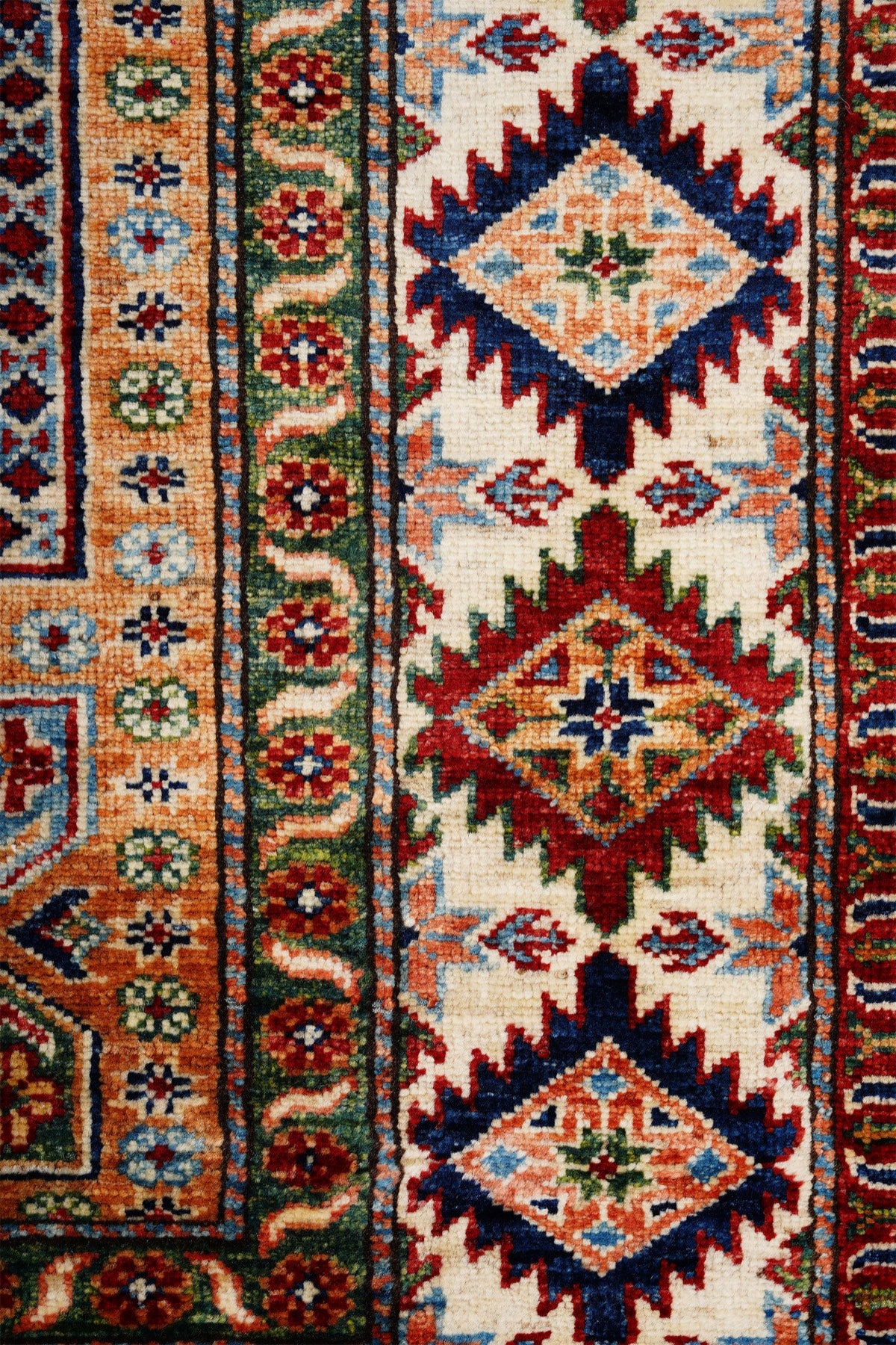 Afgan Şirvan El Dokuma Yün Halı — detay 1