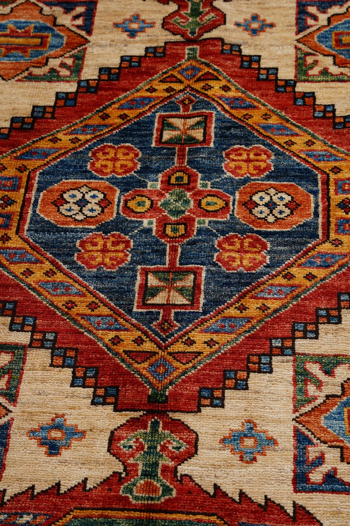 Afgan Şirvan El Dokuma Yün Halı — detay 2