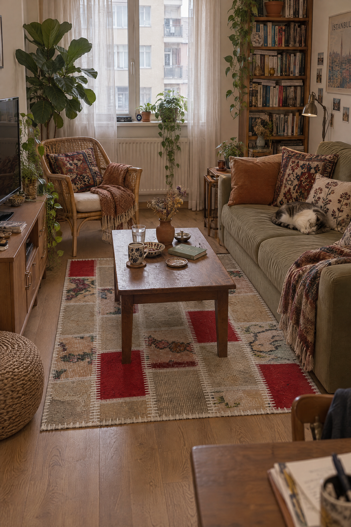 Naar Halı Patchwork 10 El Yapımı Dekoratif Halı 60x90