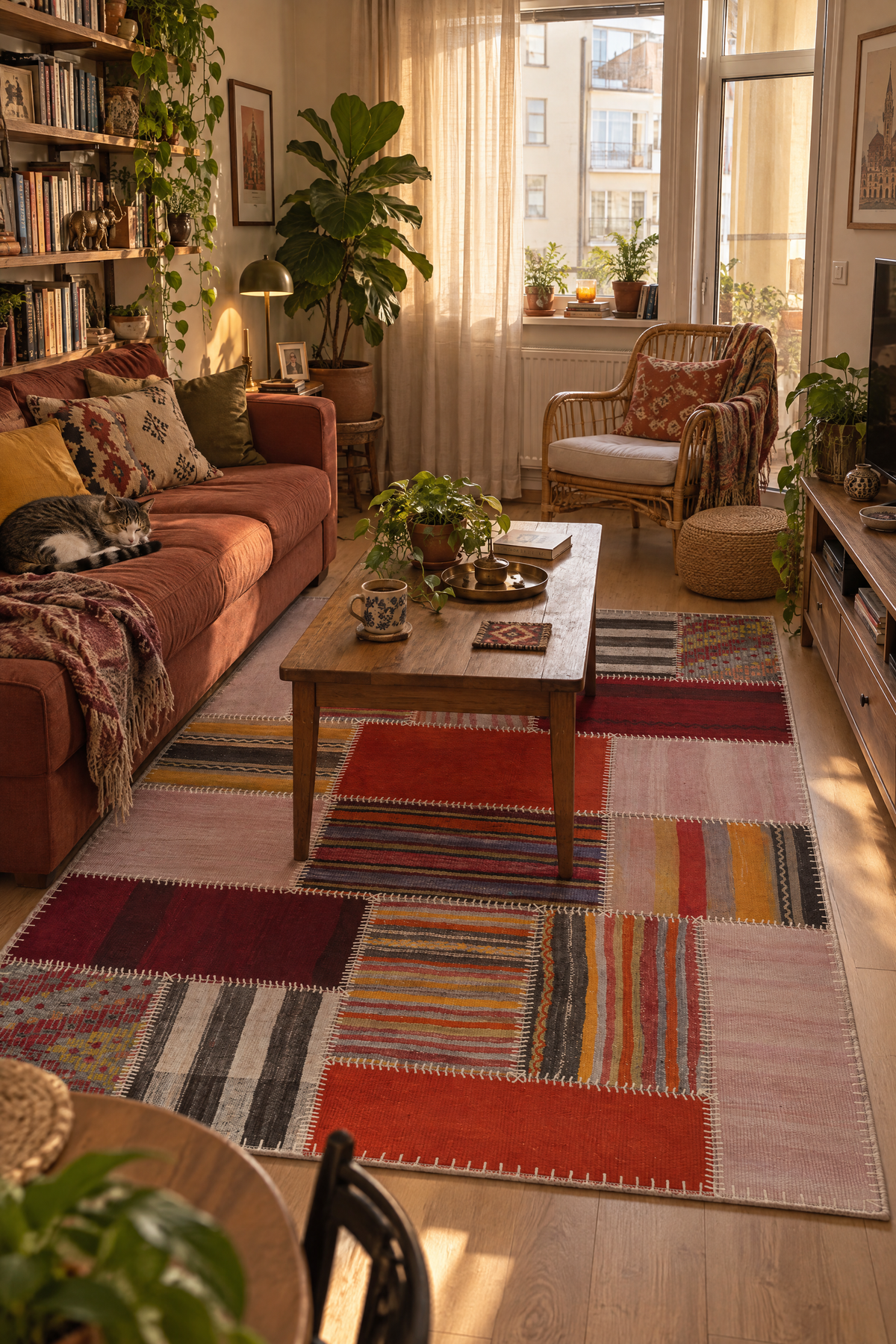 Naar Halı Patchwork El Yapımı Dekoratif Halı 120x180
