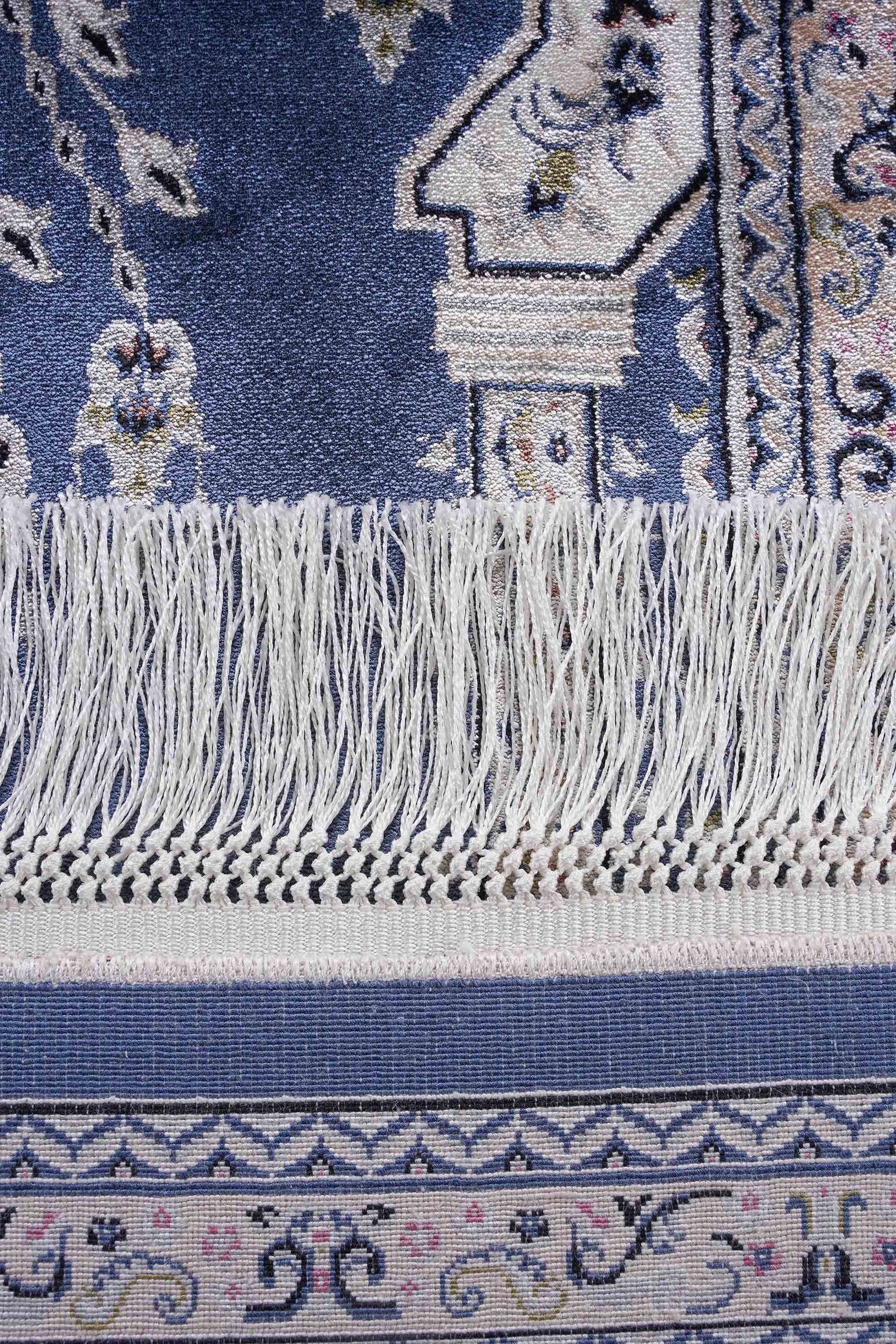 Hereke Serisi SF236A Lüks Bambu Seccade - Mavi — detay 3