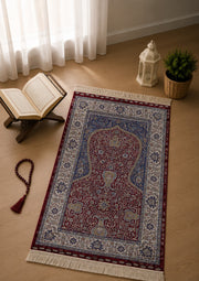 Kumkapı Serisi S163A Lüks Modal Seccade - Bordo, Krem — namaz odası mockup