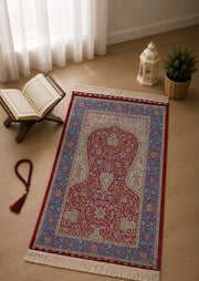 Kumkapı Serisi S163A Lüks Modal Seccade - Bordo, Mavi — namaz odası mockup