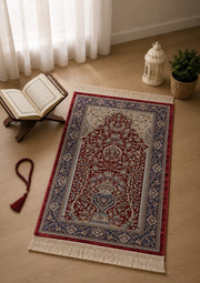 Kumkapı Serisi S818A Lüks Modal Seccade - Bordo, Mavi — namaz odası mockup