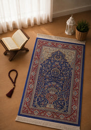Kumkapı Serisi S818A Lüks Modal Seccade - Mavi, Bordo — namaz odası mockup