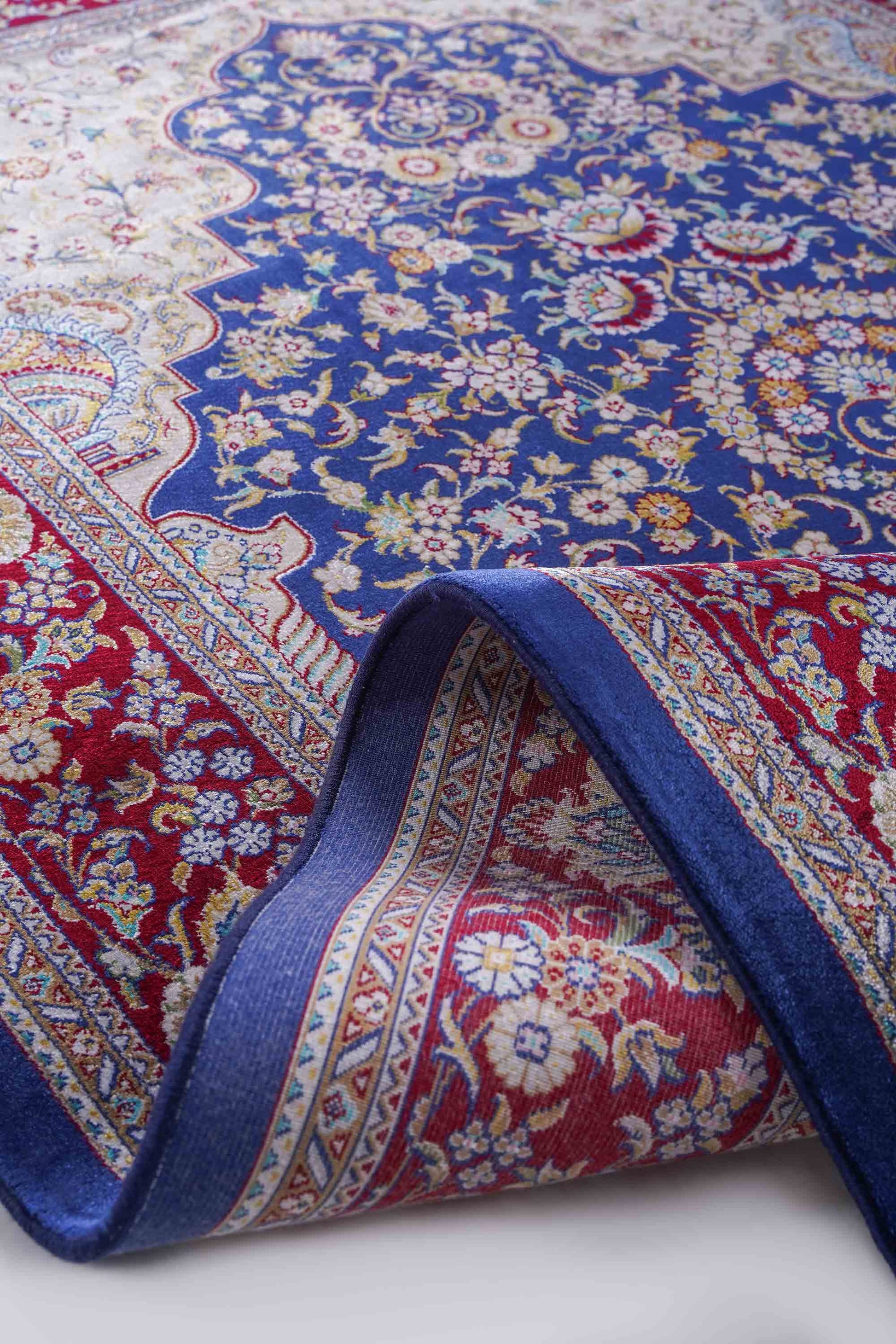 Kumkapı Serisi S818A Lüks Modal Seccade - Mavi, Bordo — detay 1