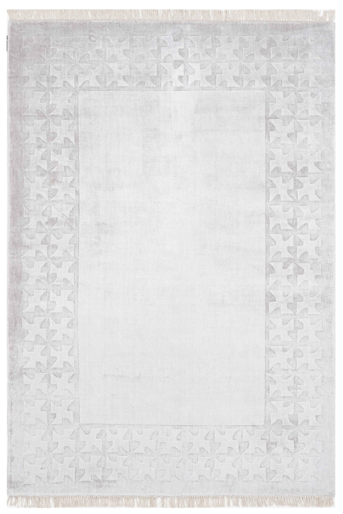 Mao KC 1863 El Dokuma Bambu Halı - Gri — üstten görünüm