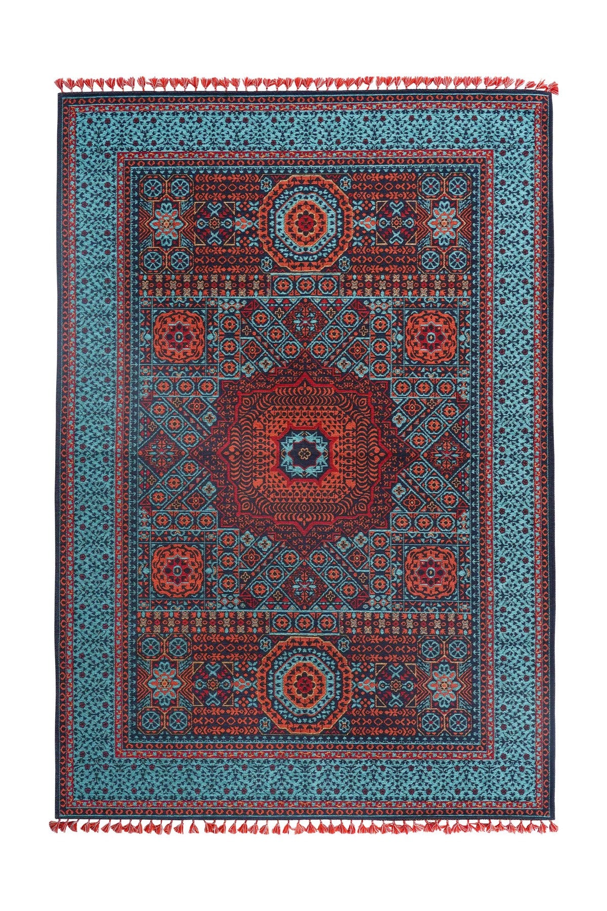Mira Memlük V15 Kaymaz Tabanlı Yıkanabilir Klasik Kilim — detay 1