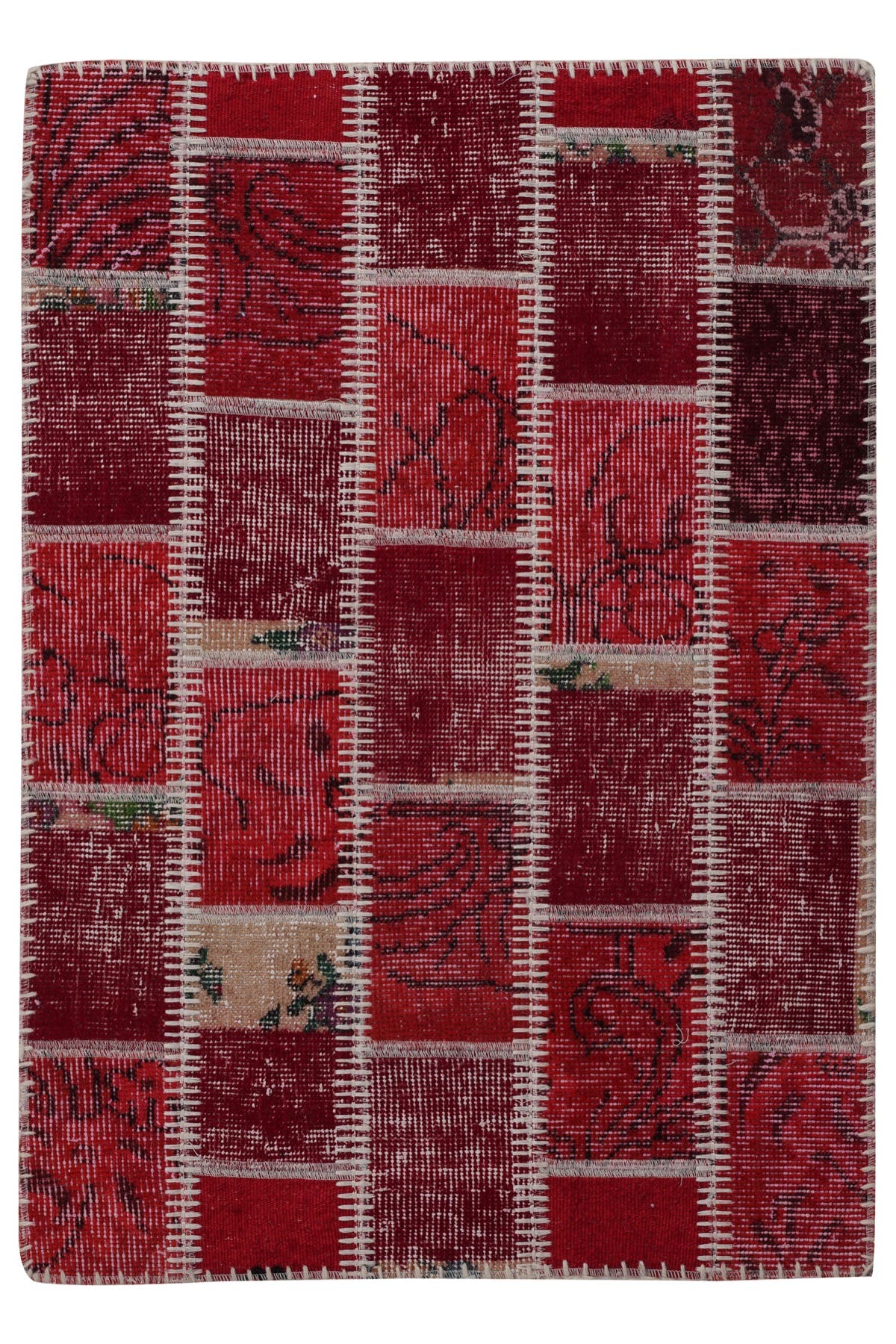 Naar Halı Patchwork 04 El Yapımı Dekoratif Halı — üstten görünüm