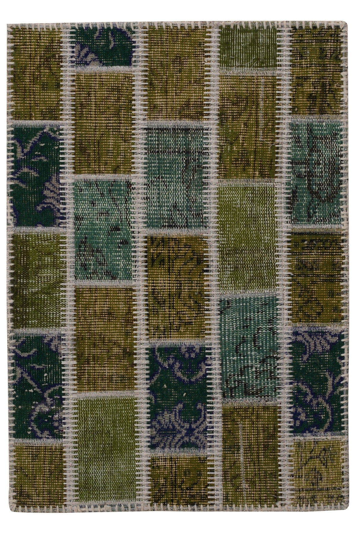 Naar Halı Patchwork 08 El Yapımı Dekoratif Halı — üstten görünüm