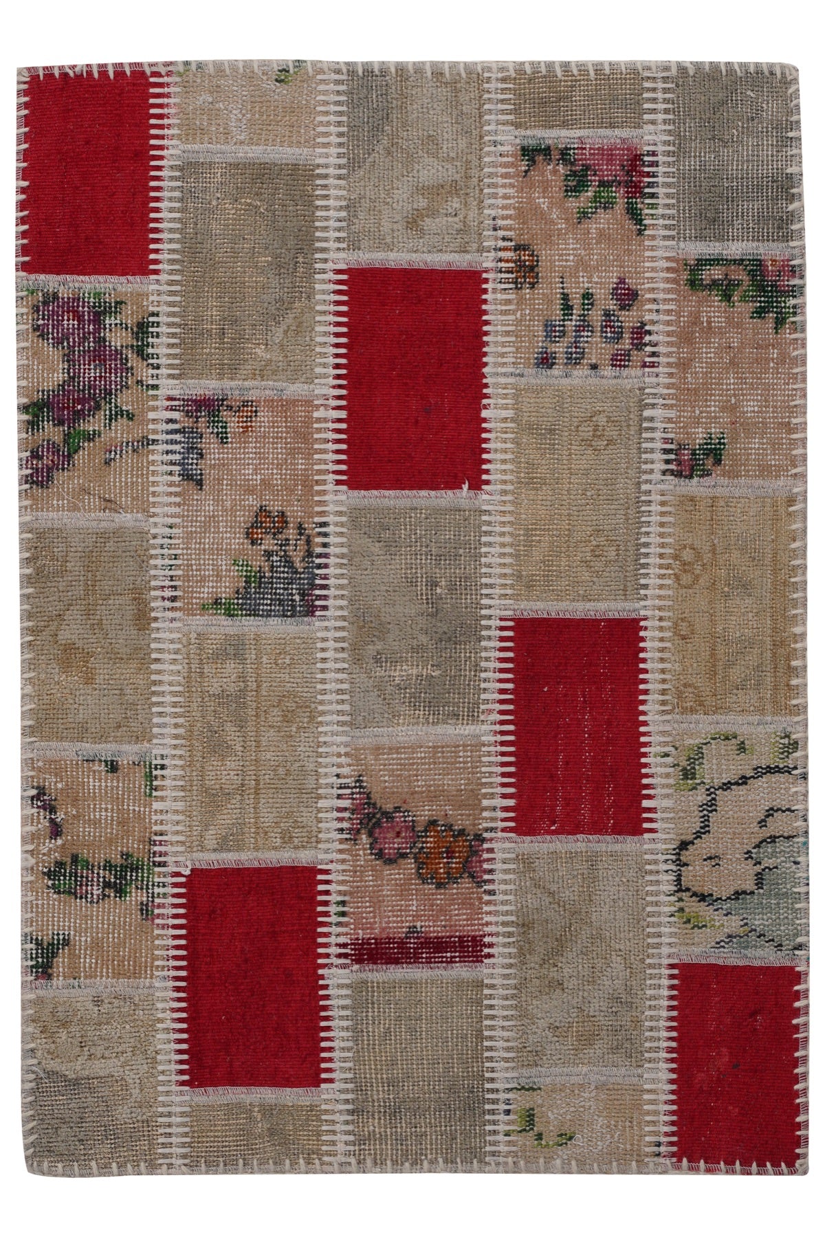 Naar Halı Patchwork 10 El Yapımı Dekoratif Halı — üstten görünüm