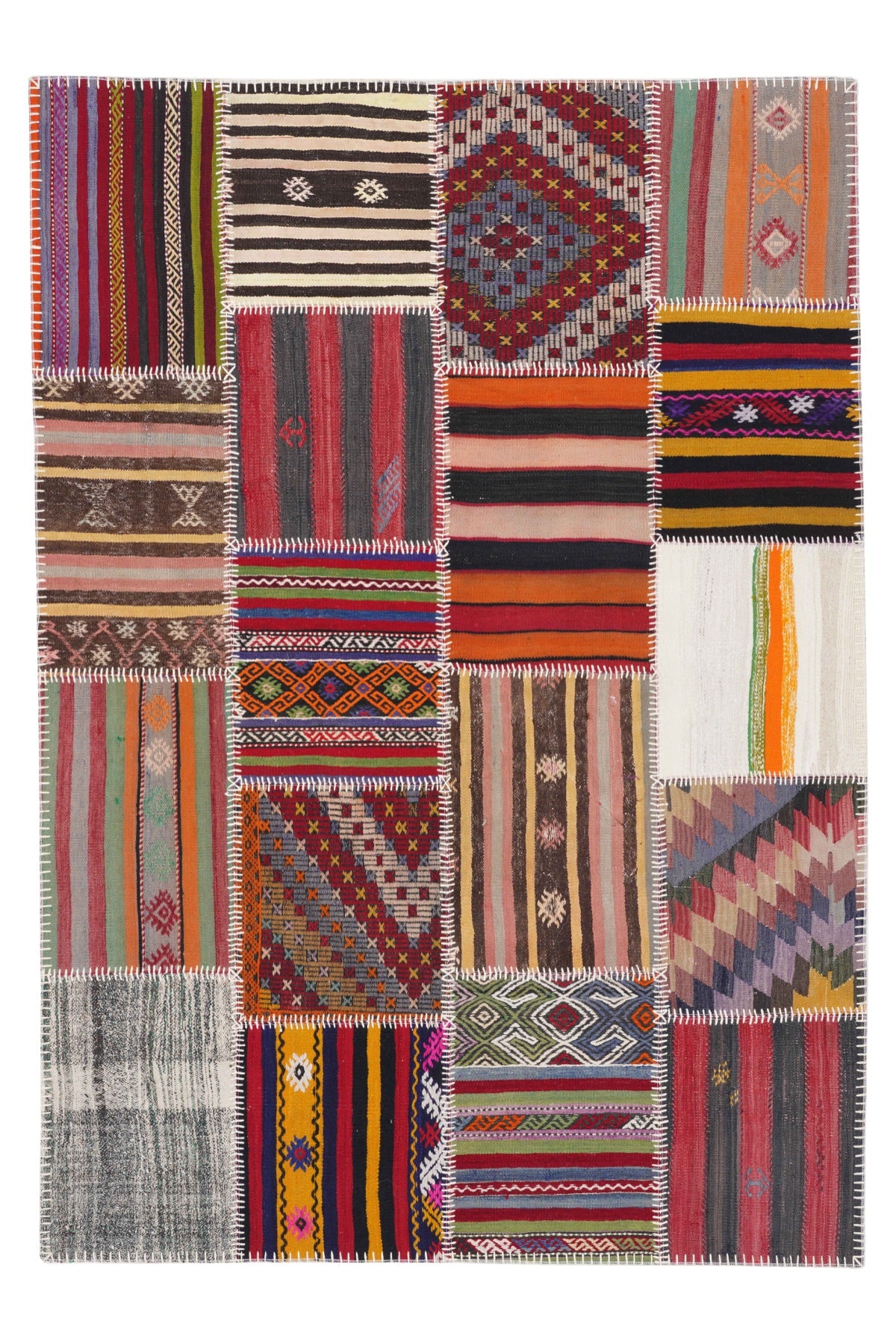 Naar Halı Patchwork El Yapımı Dekoratif Halı — üstten görünüm