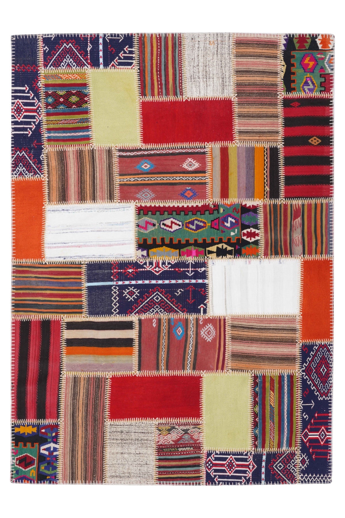 Naar Halı Patchwork El Yapımı Dekoratif Halı — üstten görünüm