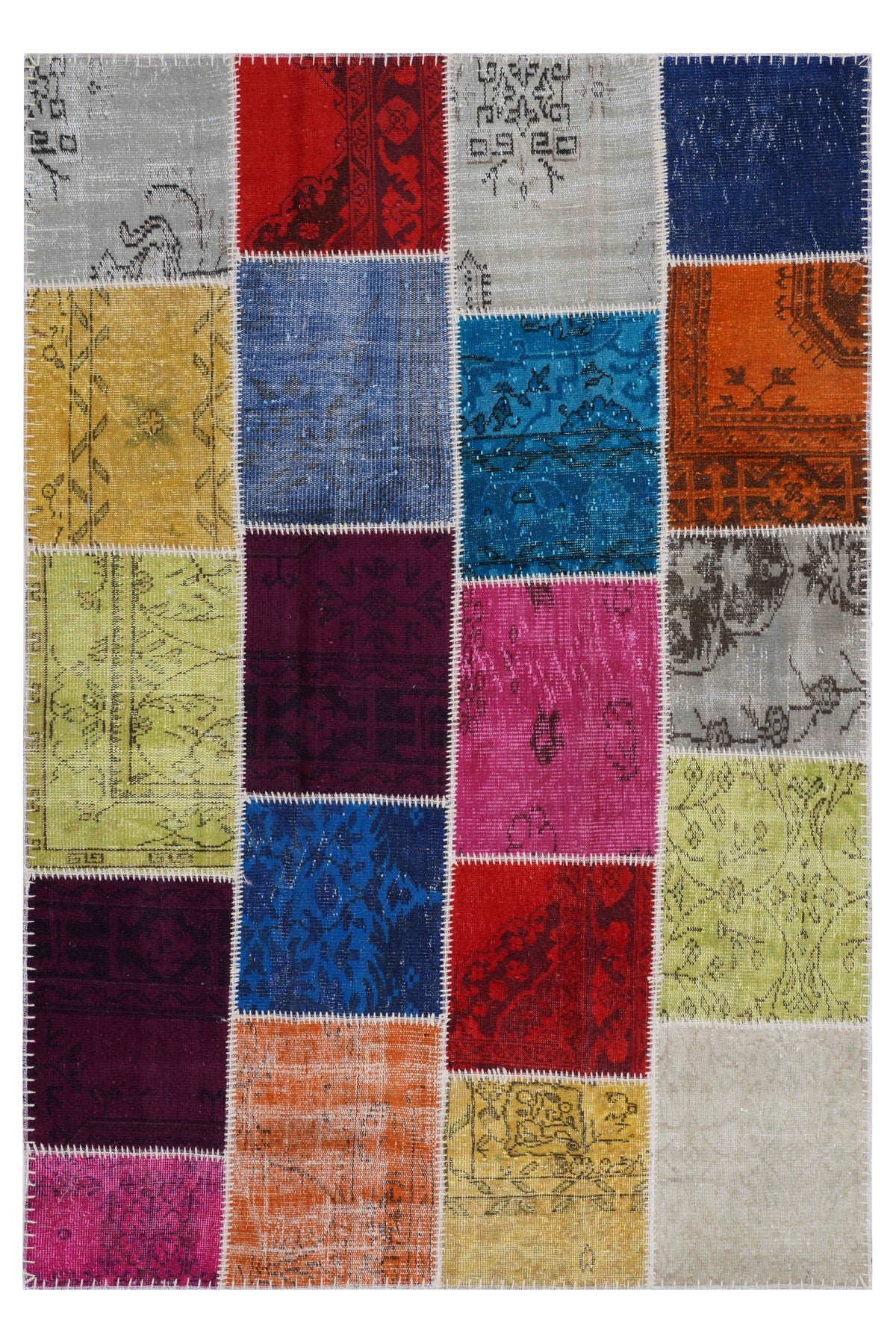 Naar Halı Patchwork El Yapımı Dekoratif Halı — üstten görünüm
