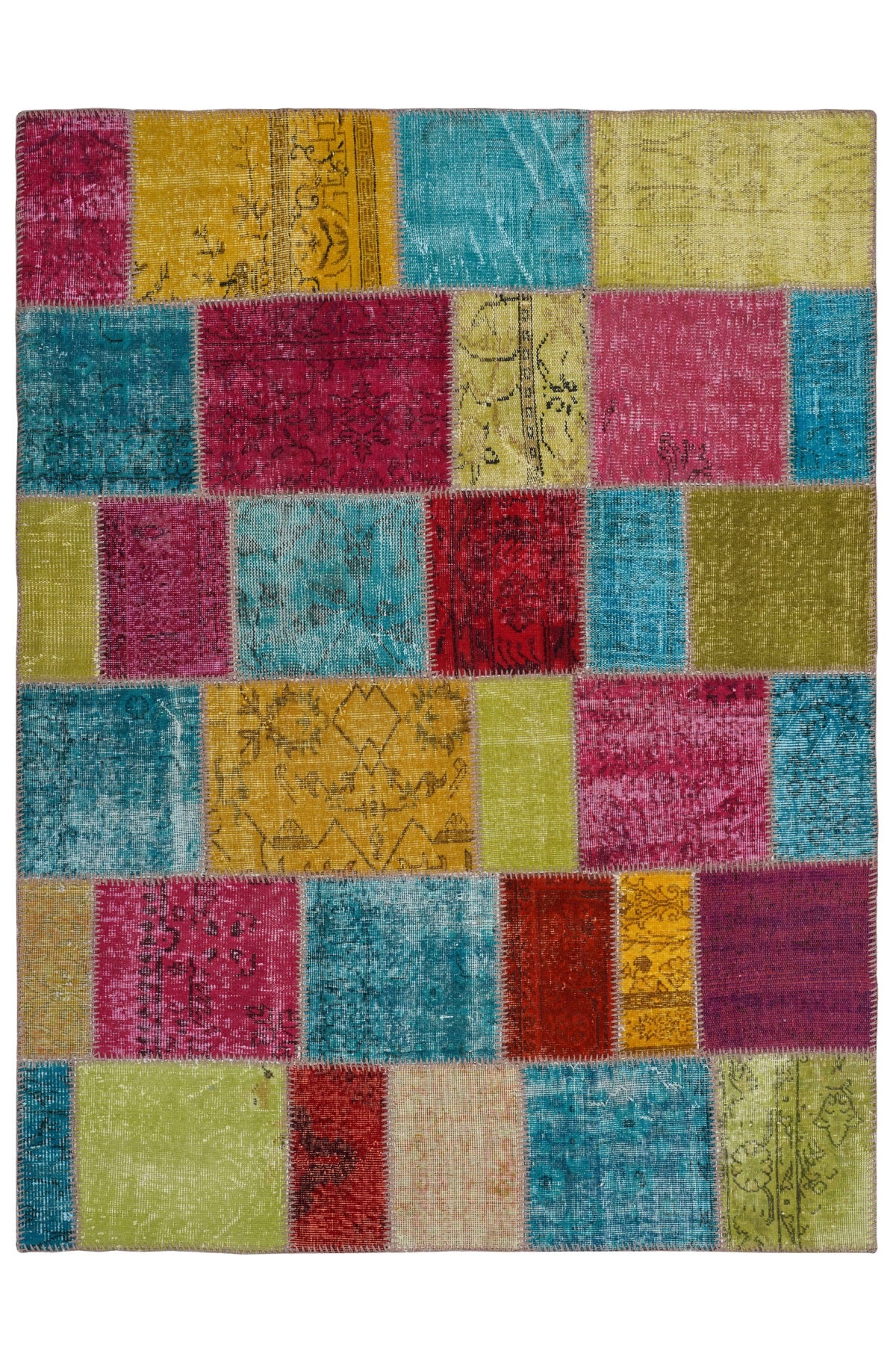 Naar Halı Patchwork El Yapımı Dekoratif Halı — üstten görünüm