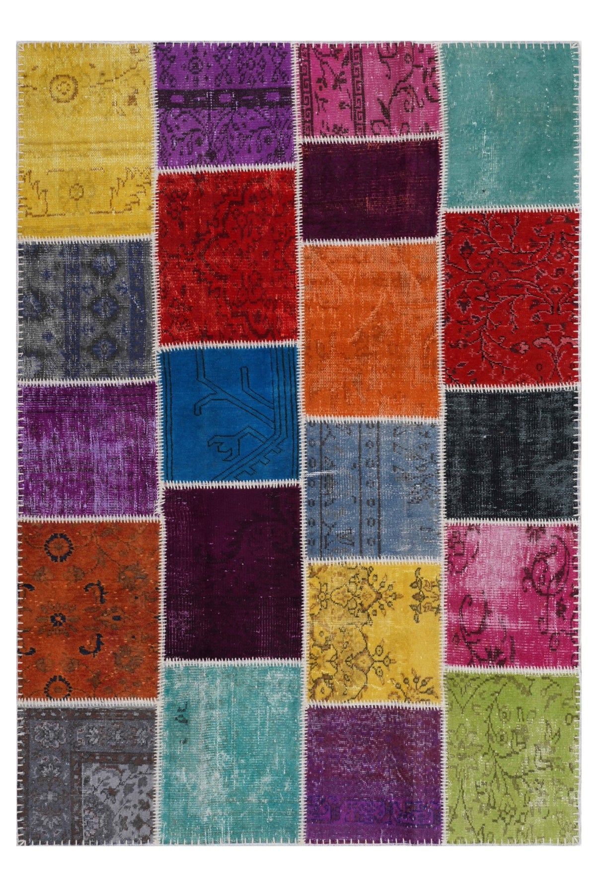Naar Halı Patchwork El Yapımı Dekoratif Halı — üstten görünüm