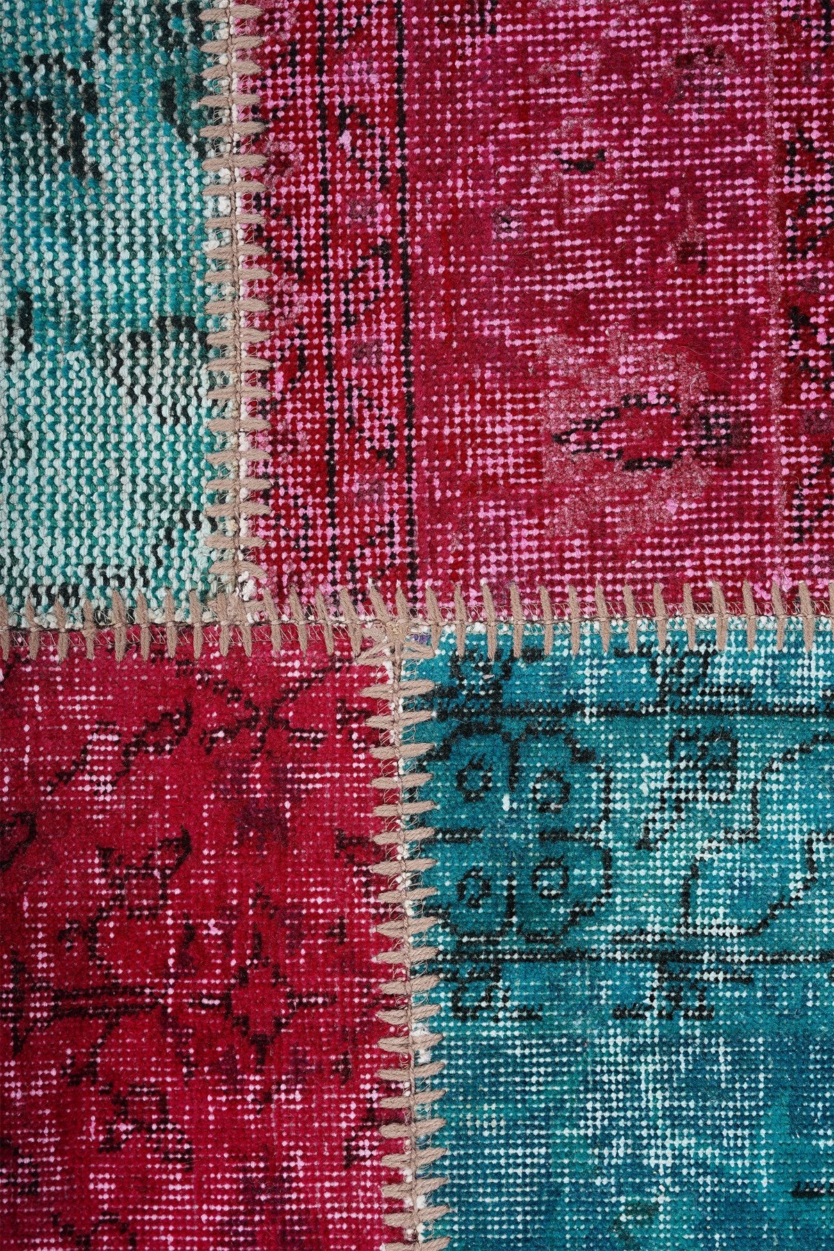 Naar Halı Patchwork El Yapımı Dekoratif Halı — detay 2