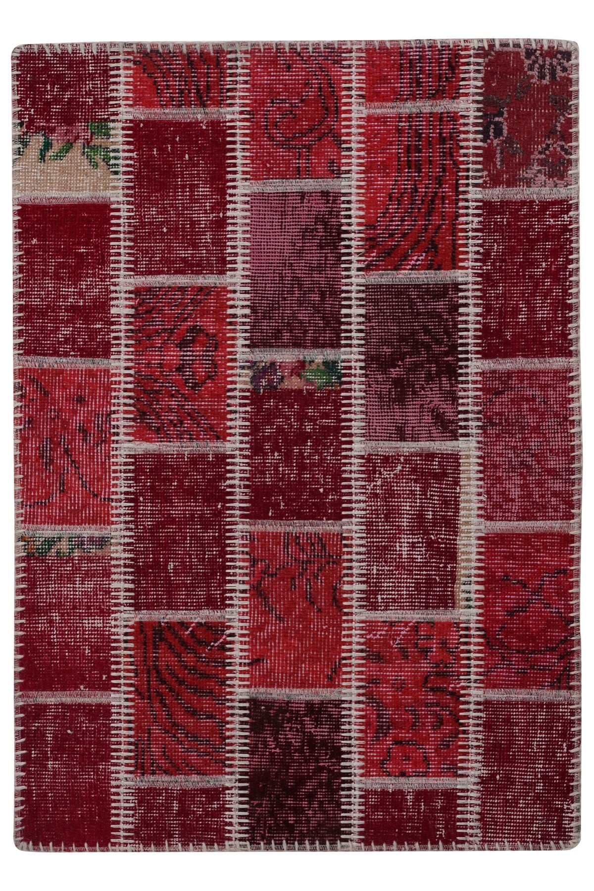 Naar Halı Patchwork El Yapımı Dekoratif Halı — üstten görünüm
