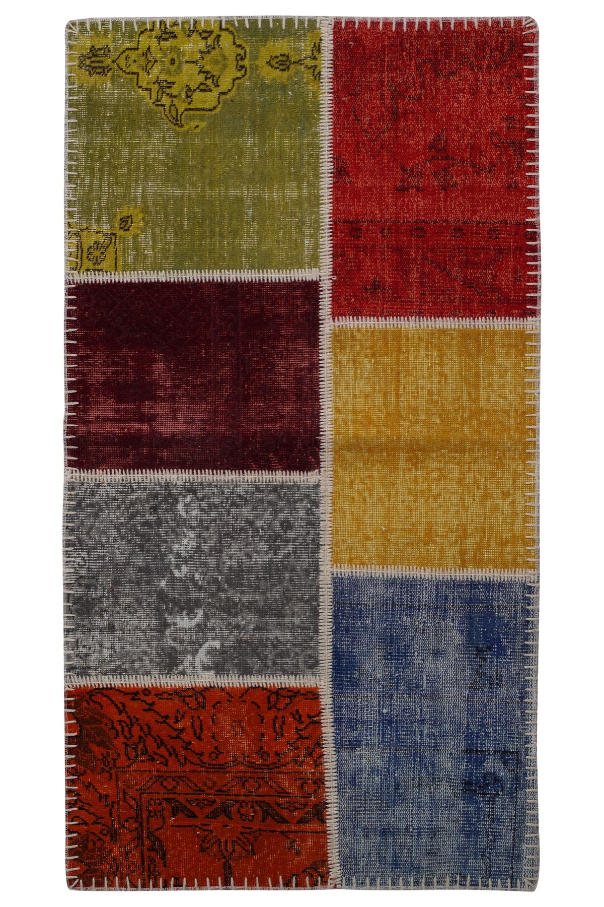 Naar Halı Patchwork El Yapımı Dekoratif Halı — üstten görünüm